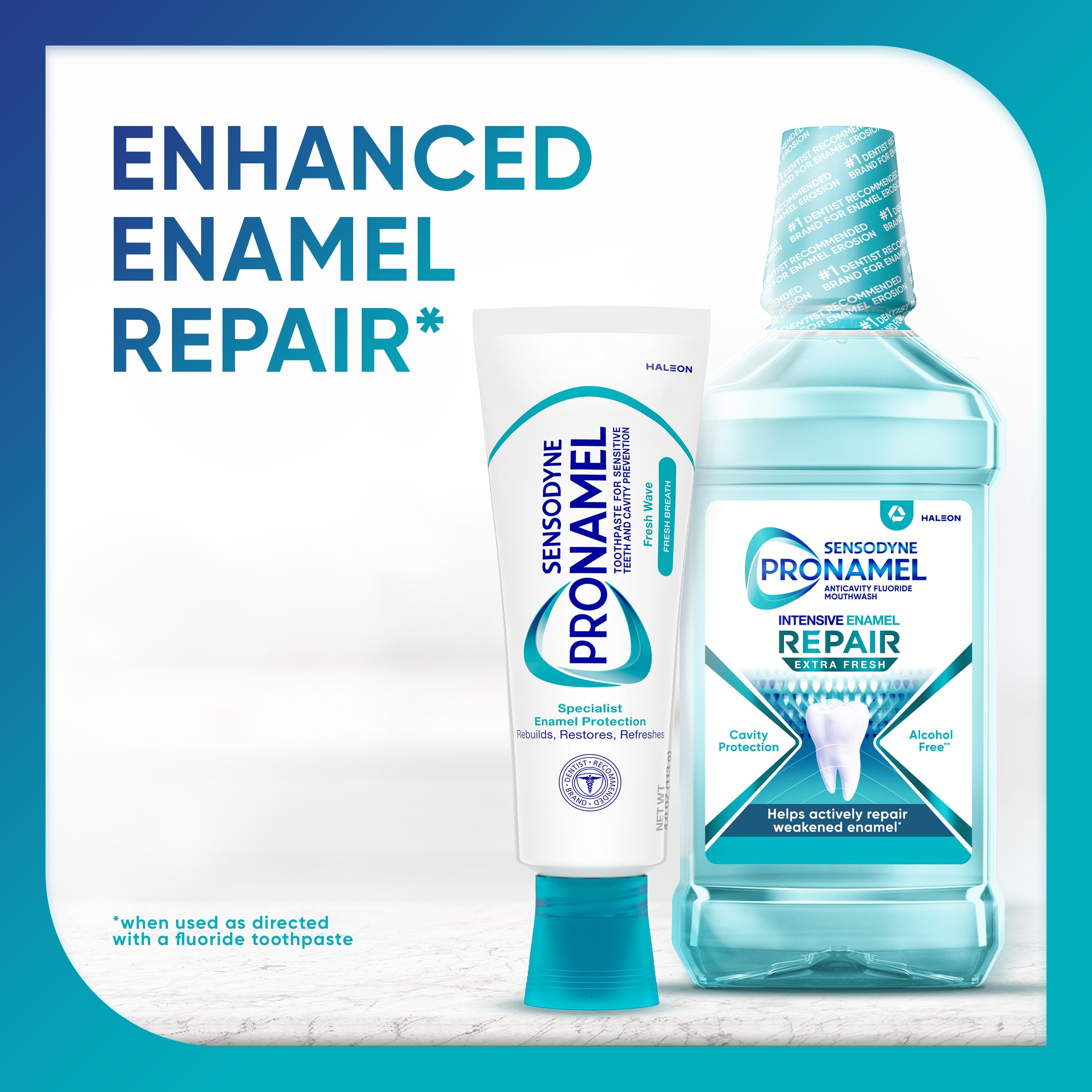 Sensodyne Pronamel Fresh Breath Enamel Toothpaste for Sensitive Teeth and Cavity Protection, Fresh Wave - 4 oz (4 Pack)