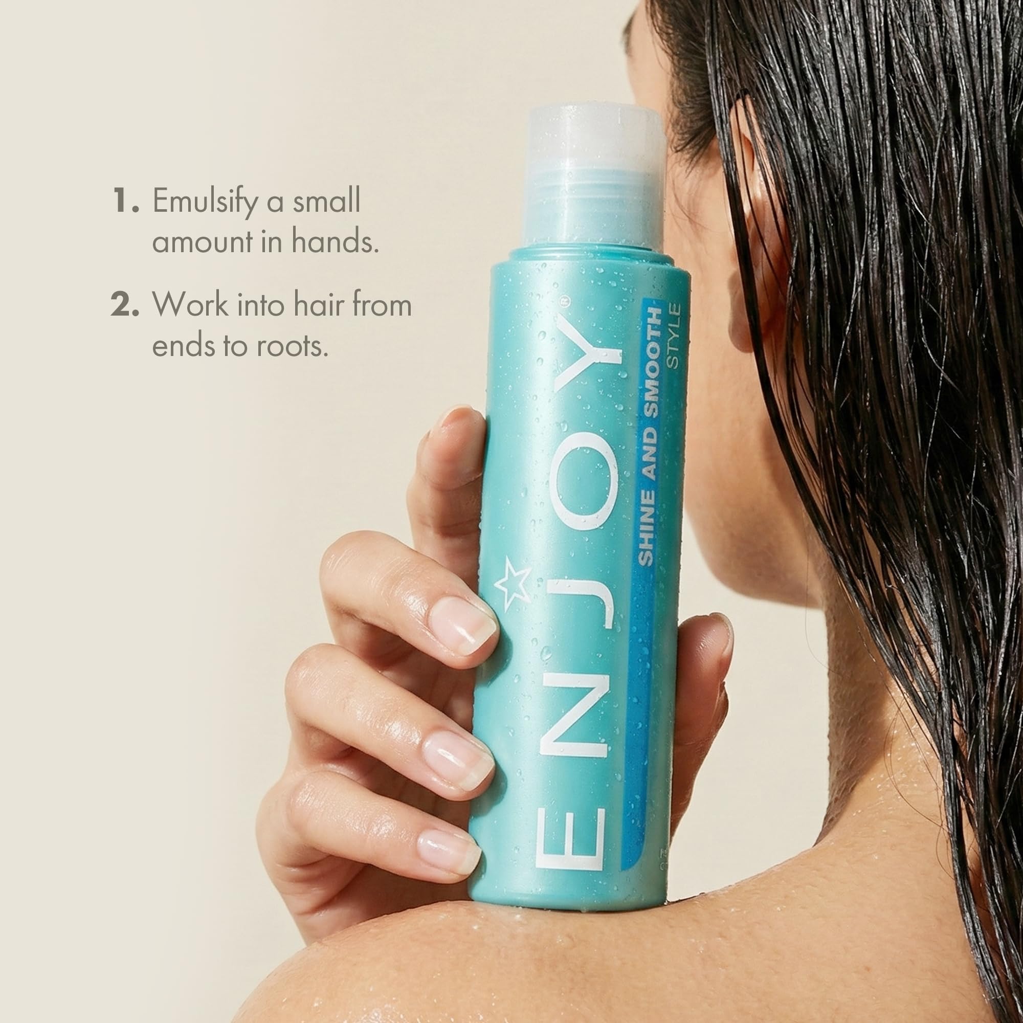 Enjoy Shine & Smooth, Frizz Control and Moisture Locking Formula for Silky, Weightless Hair (3.4 oz)