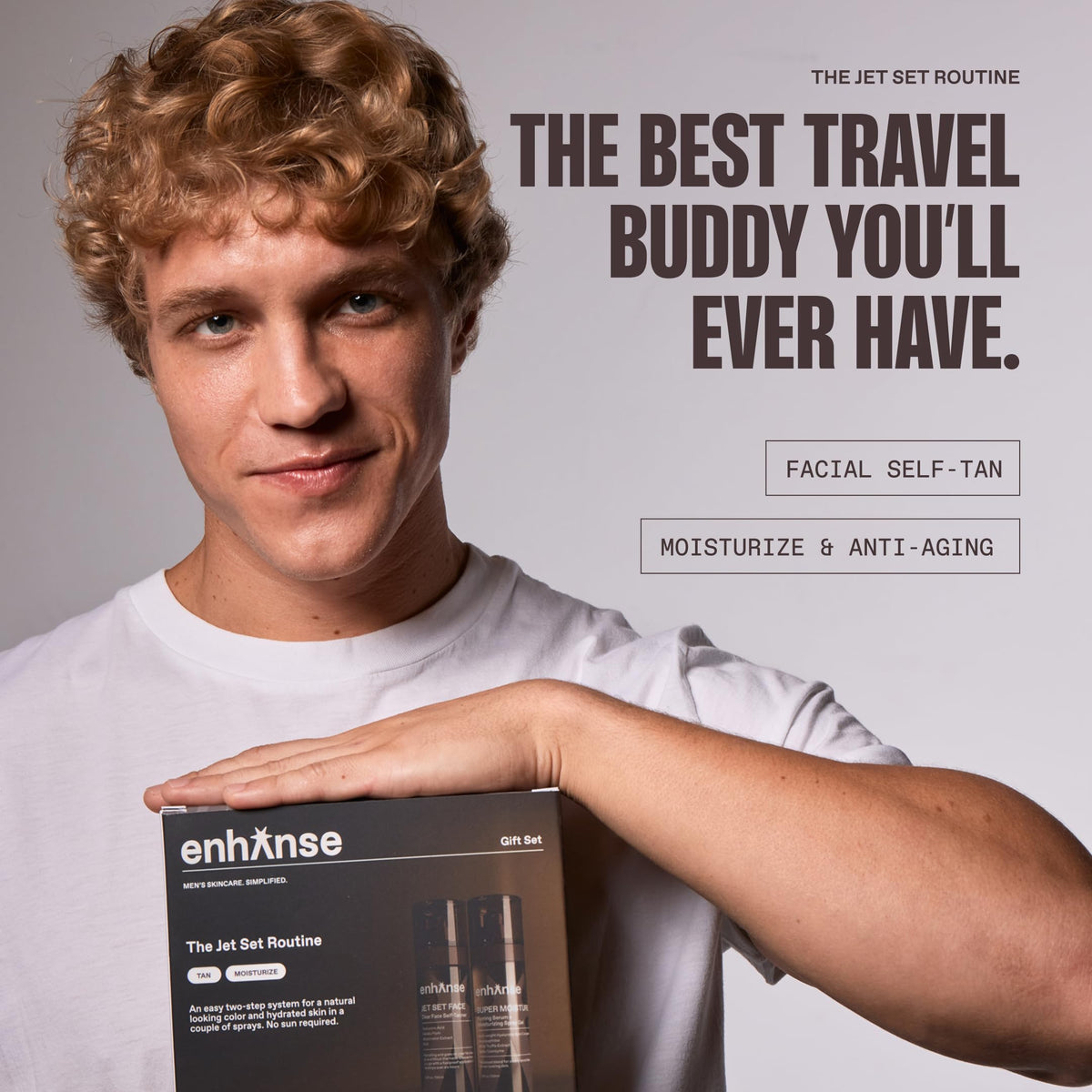 The Jet Set Routine Self Tanner Serum Gift Set for Men 2 Pc - ENHANSE Official Imagery - 4