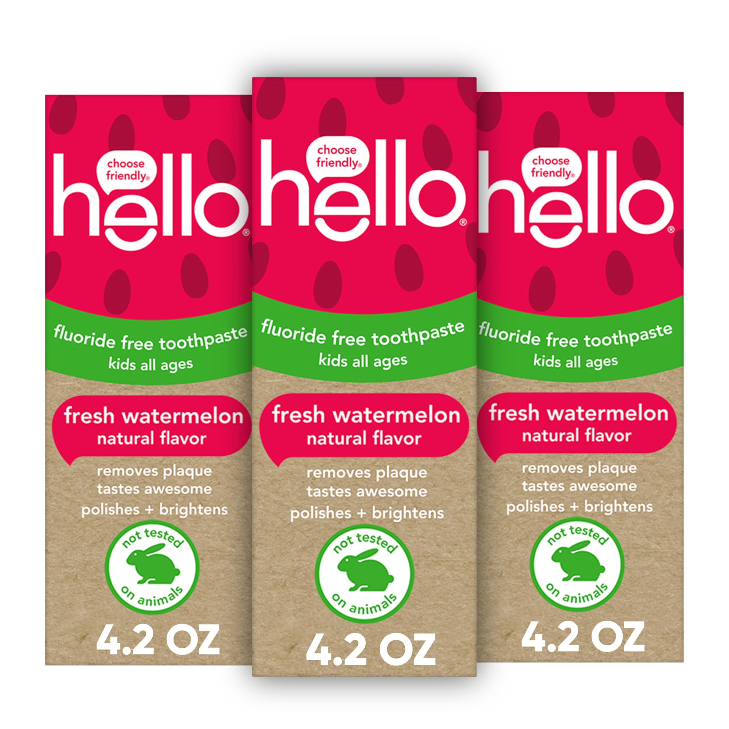 hello Kids Fluoride Free Toothpaste Watermelon 3-Pack