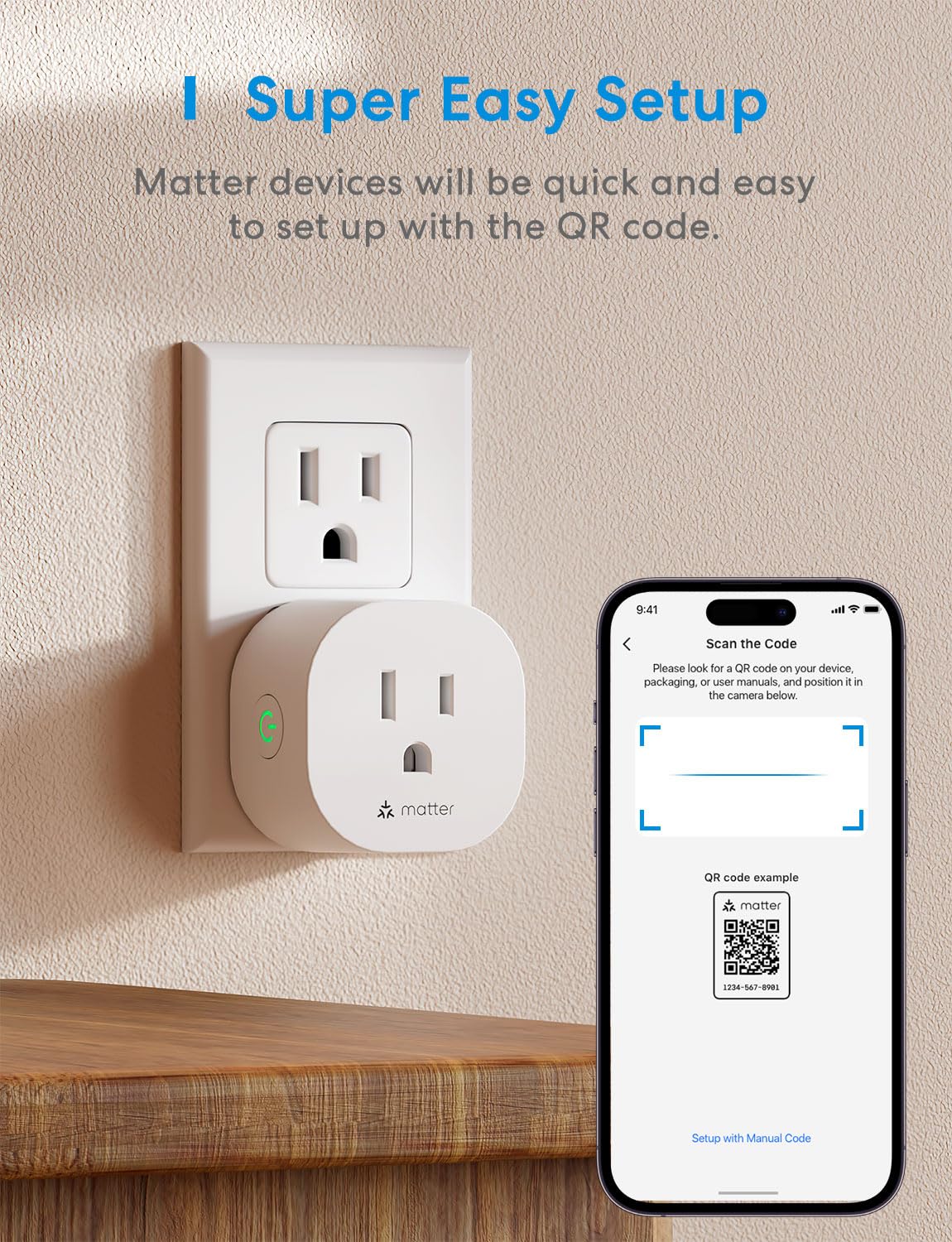 meross Matter Smart Plug Mini, Compact Size,100% Privacy Wi-Fi Smart Outlet – packaging and label