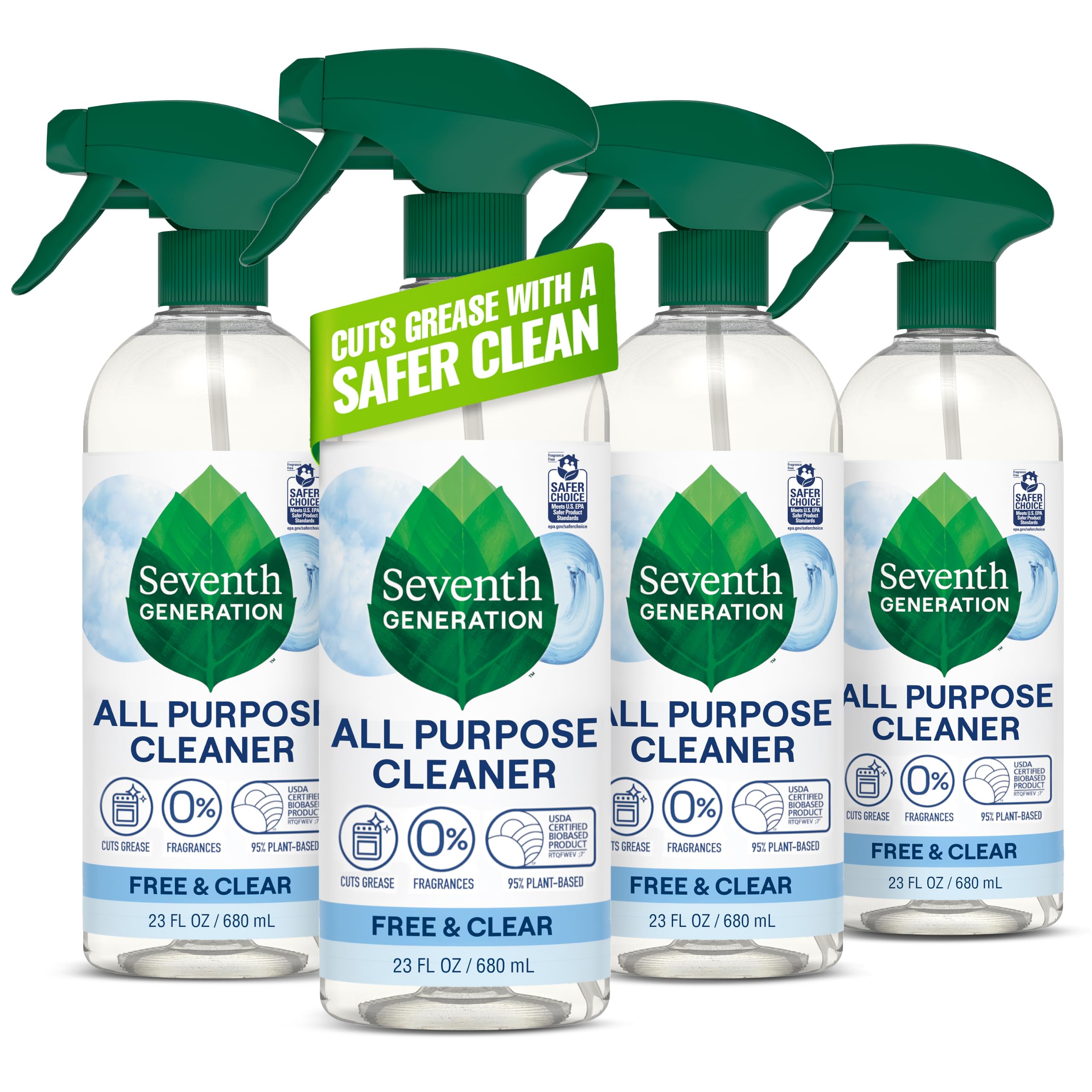 Seventh Generation All Purpose Cleaner, Free & Clear, 23 oz, - Product Imagery