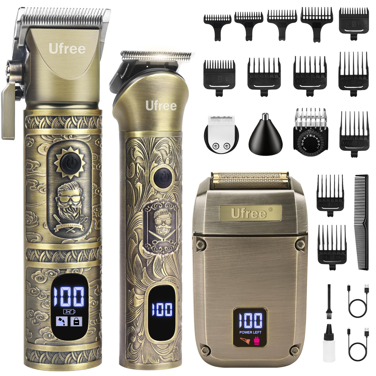 Ufree Hair Clippers for Men, Beard Trimmer, Foil Shaver 3-in-1 Grooming Kit – product photo (Hair Clippers)