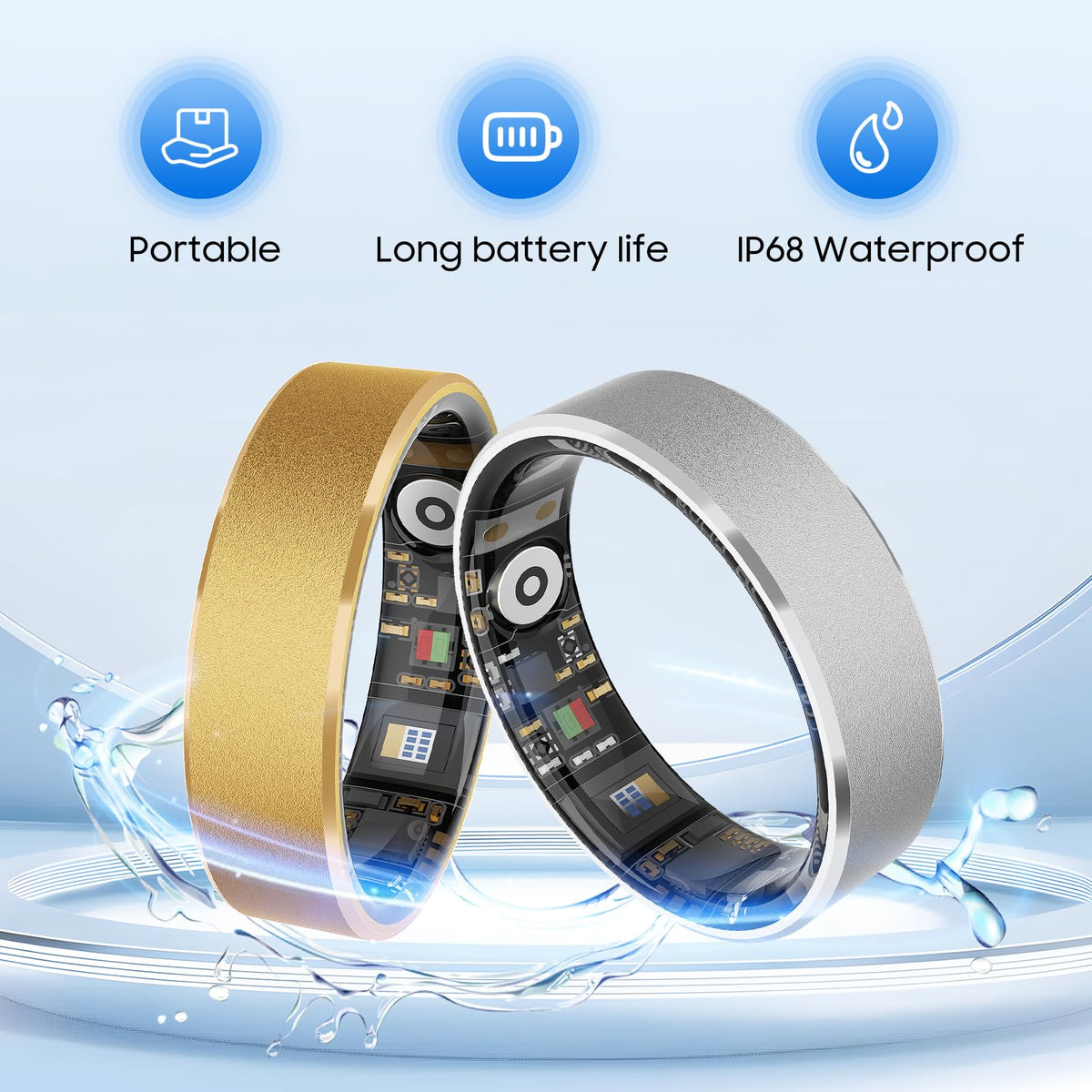 prxxhri 2026 Smart Ring New Health Tracker, IP68 Waterproof, iOS/Android Compatible, Sleep, Exercise & Health Monitoring