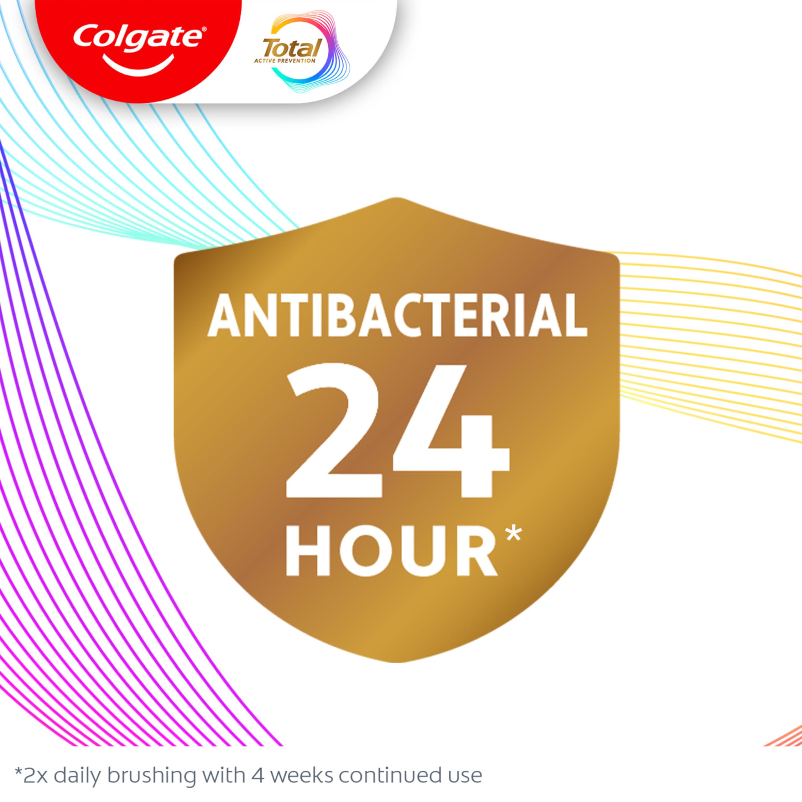 Colgate Total Whitening Toothpaste Gel with Fluoride, Bulk 4 Pack, 5.1 oz