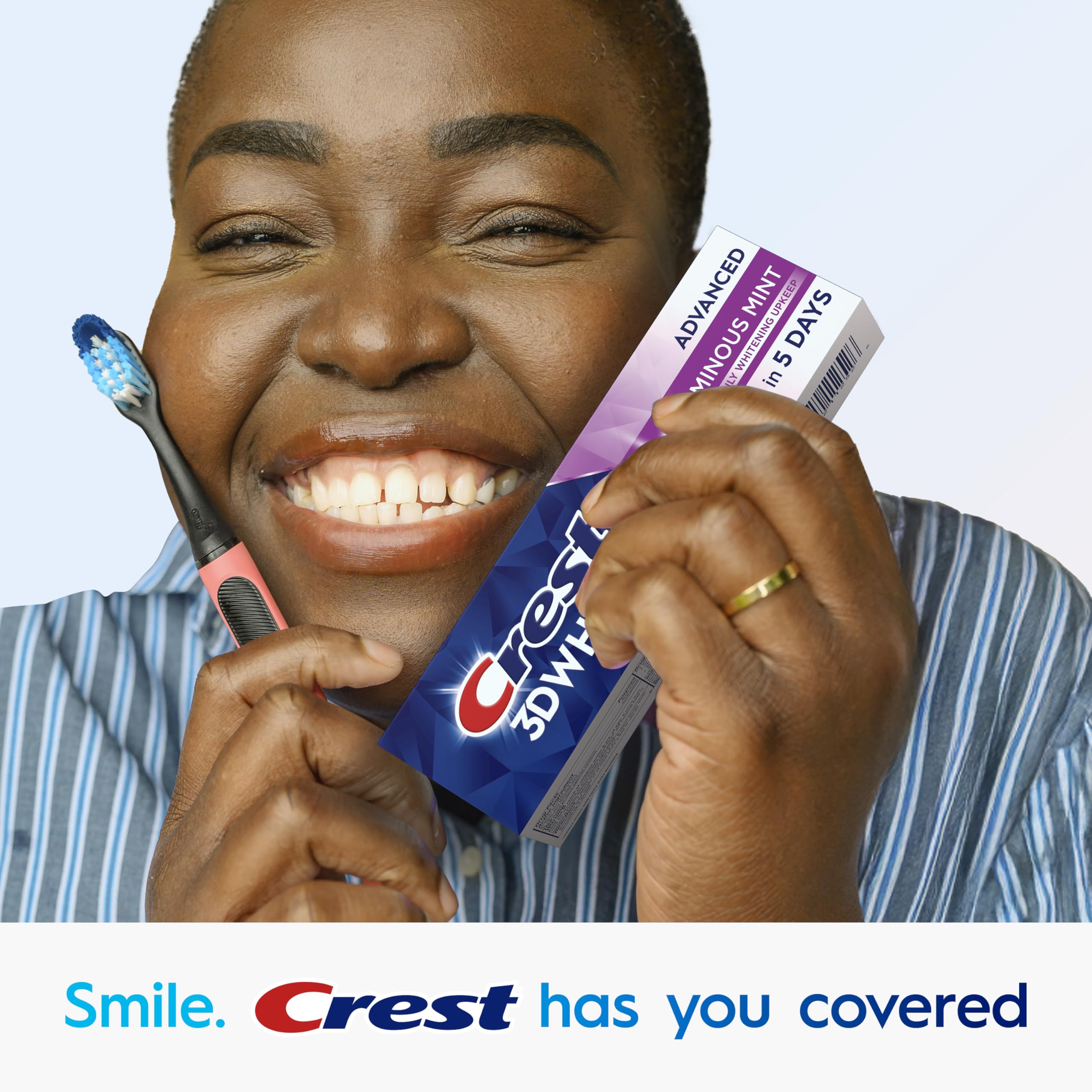 Crest 3D White Advanced, Teeth Whitening Toothpaste for Adults, 3.7 oz, 4 Pack, Cavity Protection Fluoride Toothpaste, Strengthens Enamel, Travel Size Toiletries