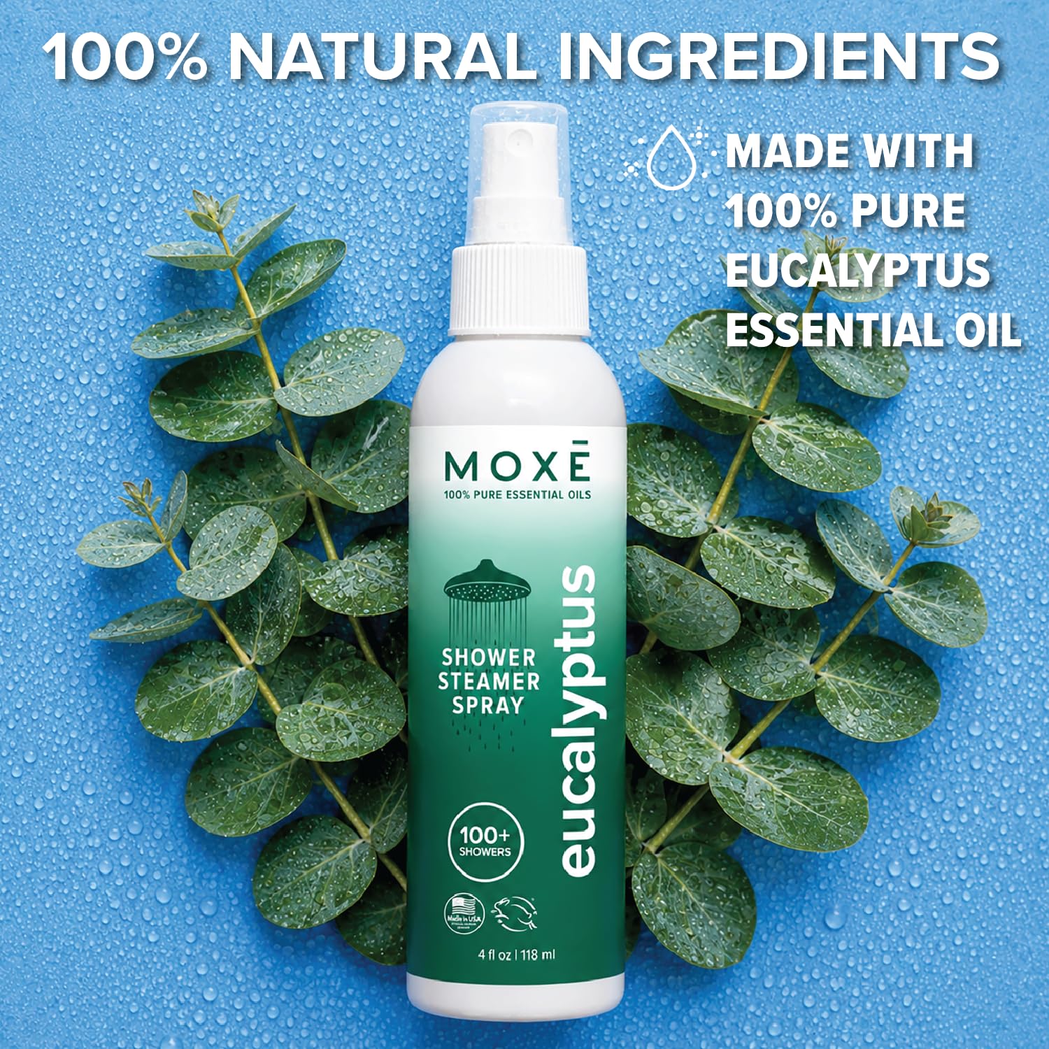 MOXĒ Eucalyptus Shower Mist – 100% Natural Aromatherapy Spray