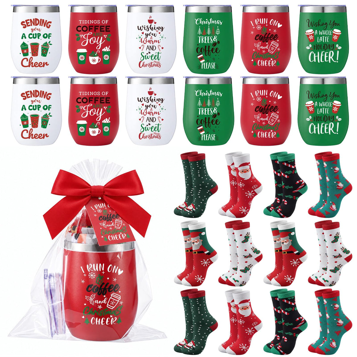 Patelai 12 Sets Christmas Tumbler Gift Bulk Xmas Holiday - Patelai Official Imagery - 1