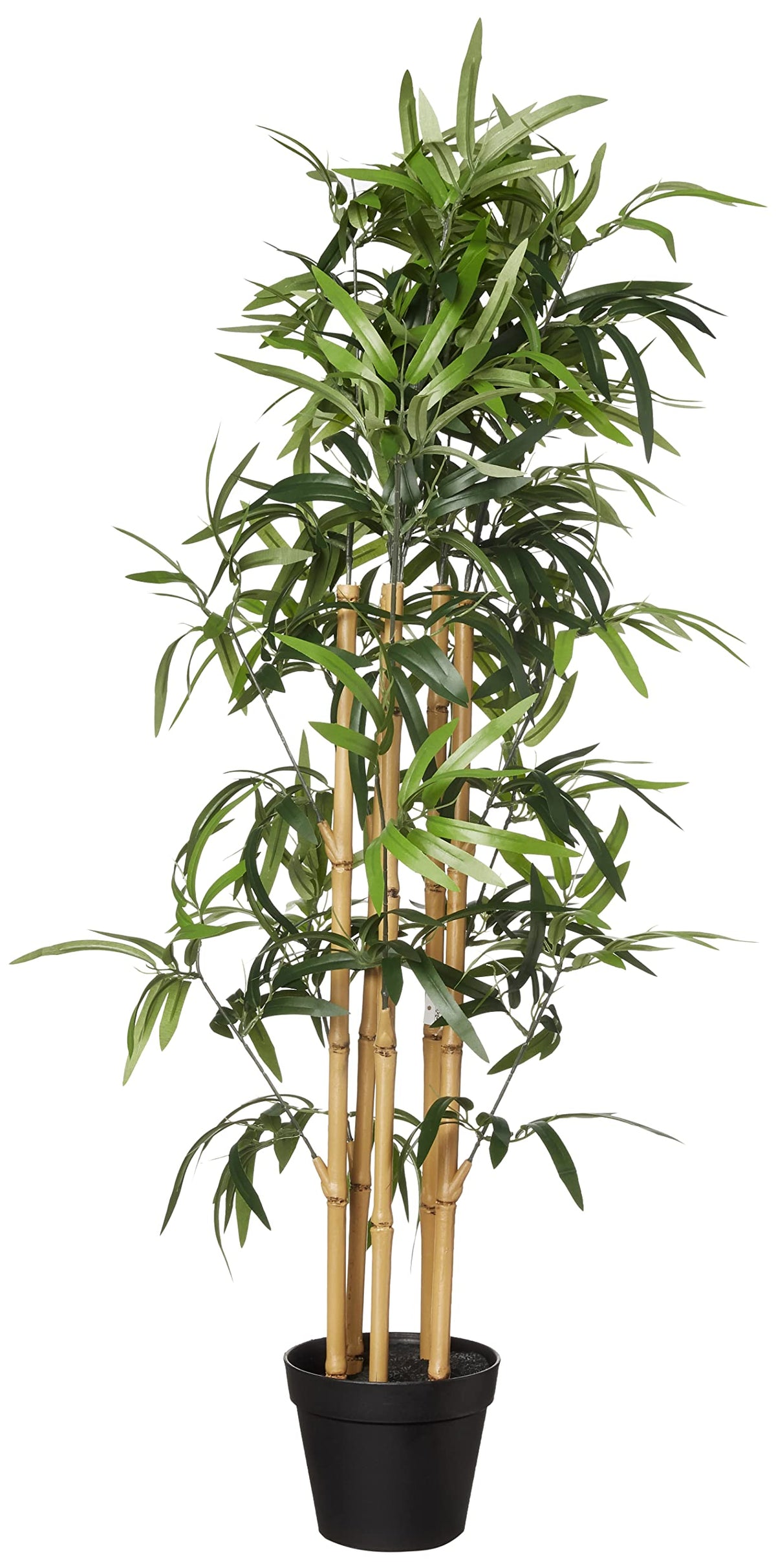 Amazon Basics Artificial Bamboo Plant with Plastic Planter Pot, 39.4", Green, Home Office Decor, Floor Plant – Green