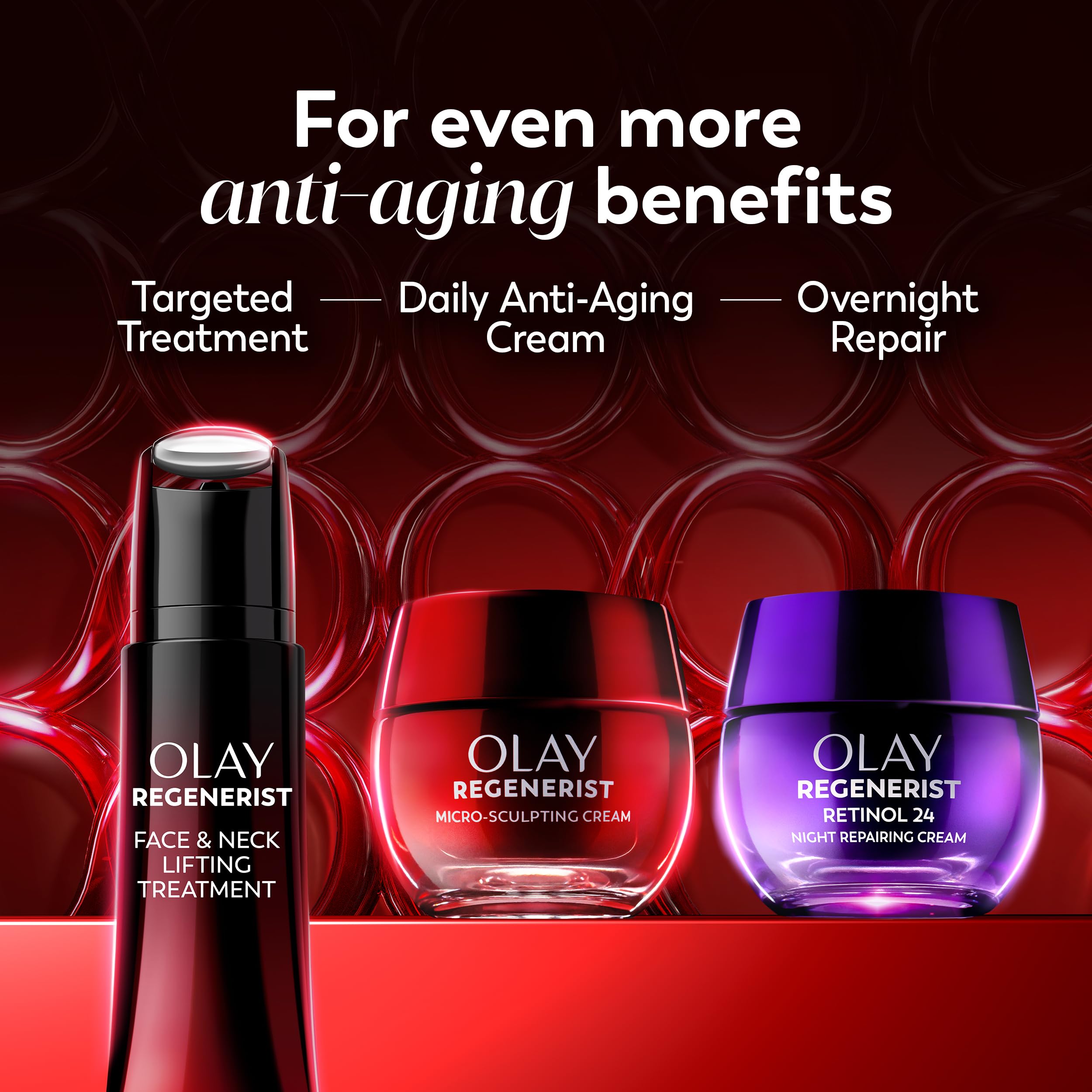 Olay Regenerist Micro-Sculpting Cream for women, fragrance-free skin moisturizer with collagen, peptides, hyaluronic acid, and niacinamide.