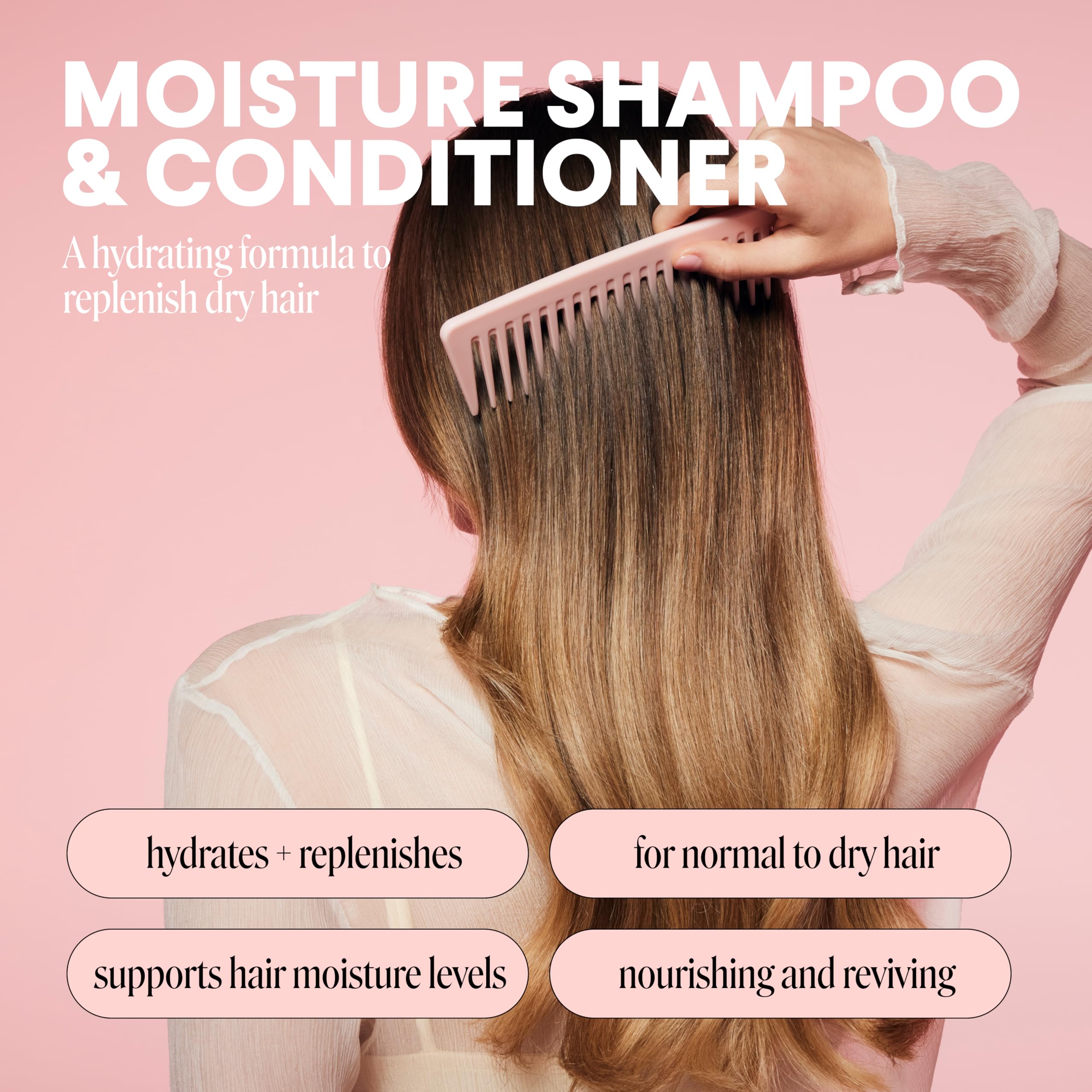 MONDAY HAIRCARE Moisture Shampoo and Conditioner set with coconut oil and shea butter for dry, frizzy hair, 27 oz bottles