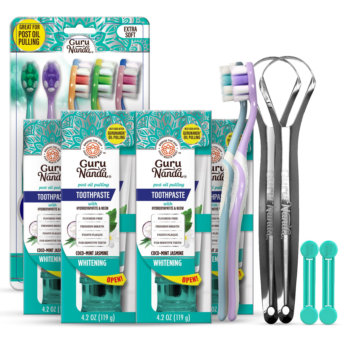 GuruNanda Daily Oral Care Bundle Butter on Gums Softex - GuruNanda Official Imagery - 2