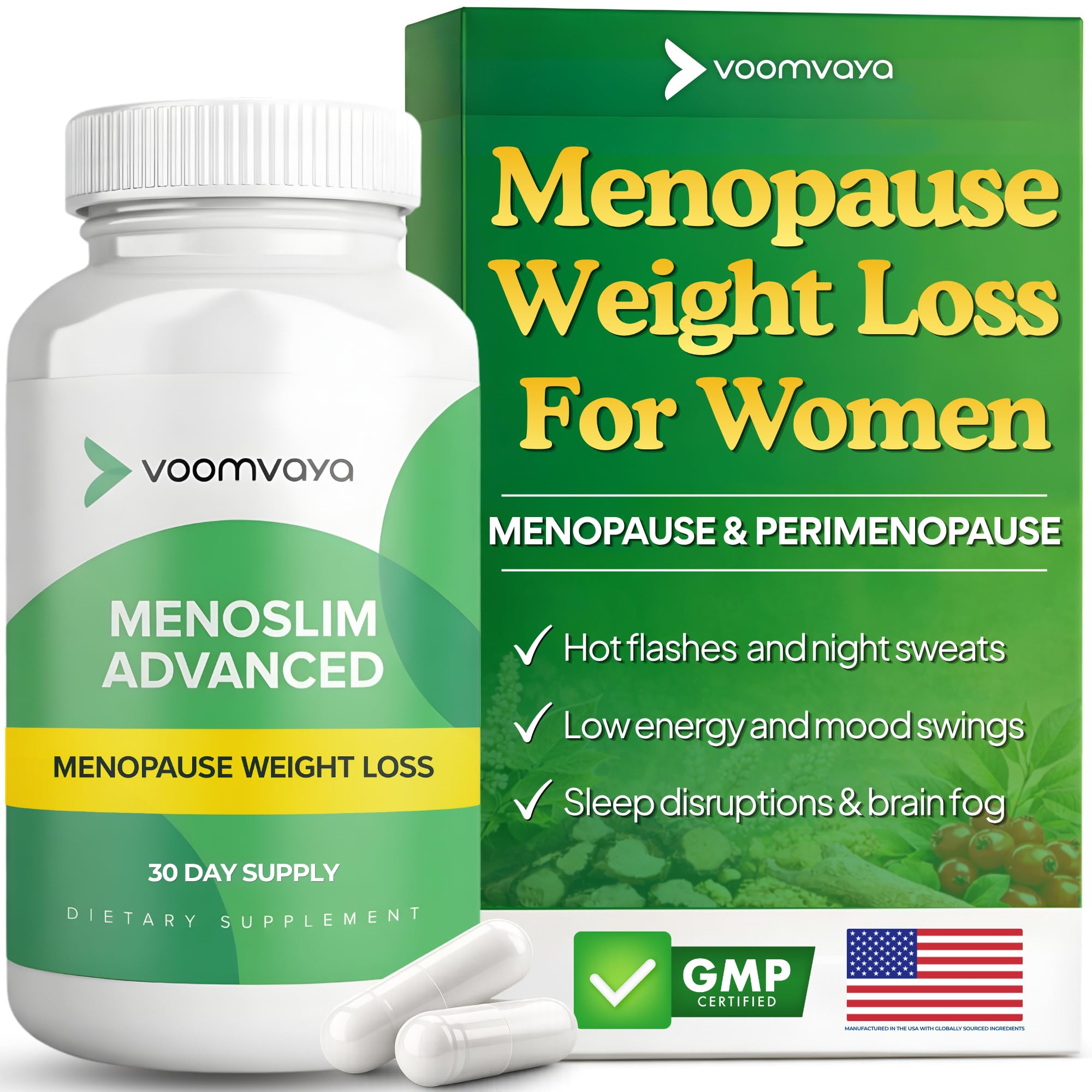 VoomVaya MenoSlim Advanced Menopause Weight Loss Supplements for Women