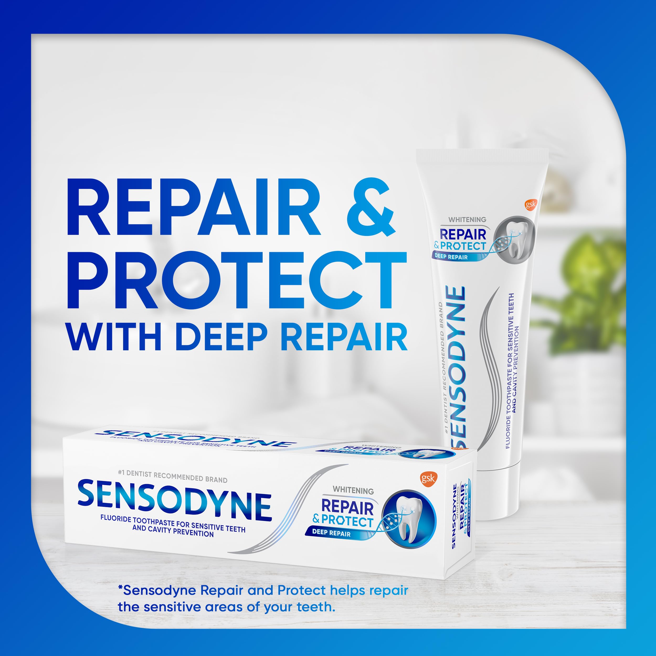 Sensodyne Repair and Protect Whitening Toothpaste, 3.4 oz (Pack of 2)