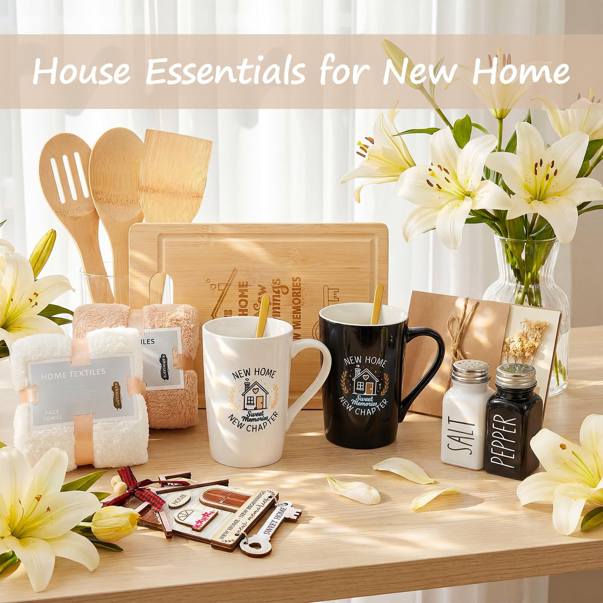 House Warming Gifts New Home Closing Gift Basket with 2 - VZKOO Official Imagery - 5