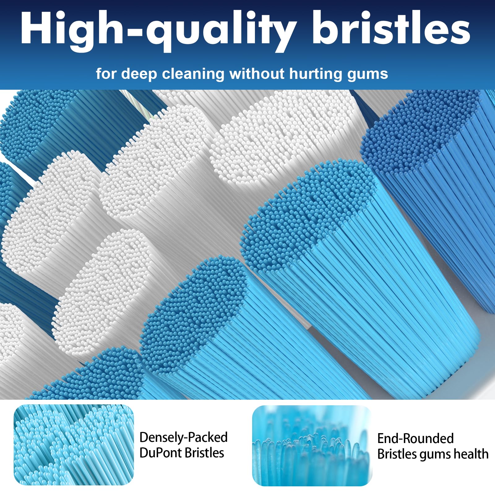 Ofashu replacement toothbrush heads for Philips Sonicare, 4-pack, compatible electric toothbrush heads with soft bristles.