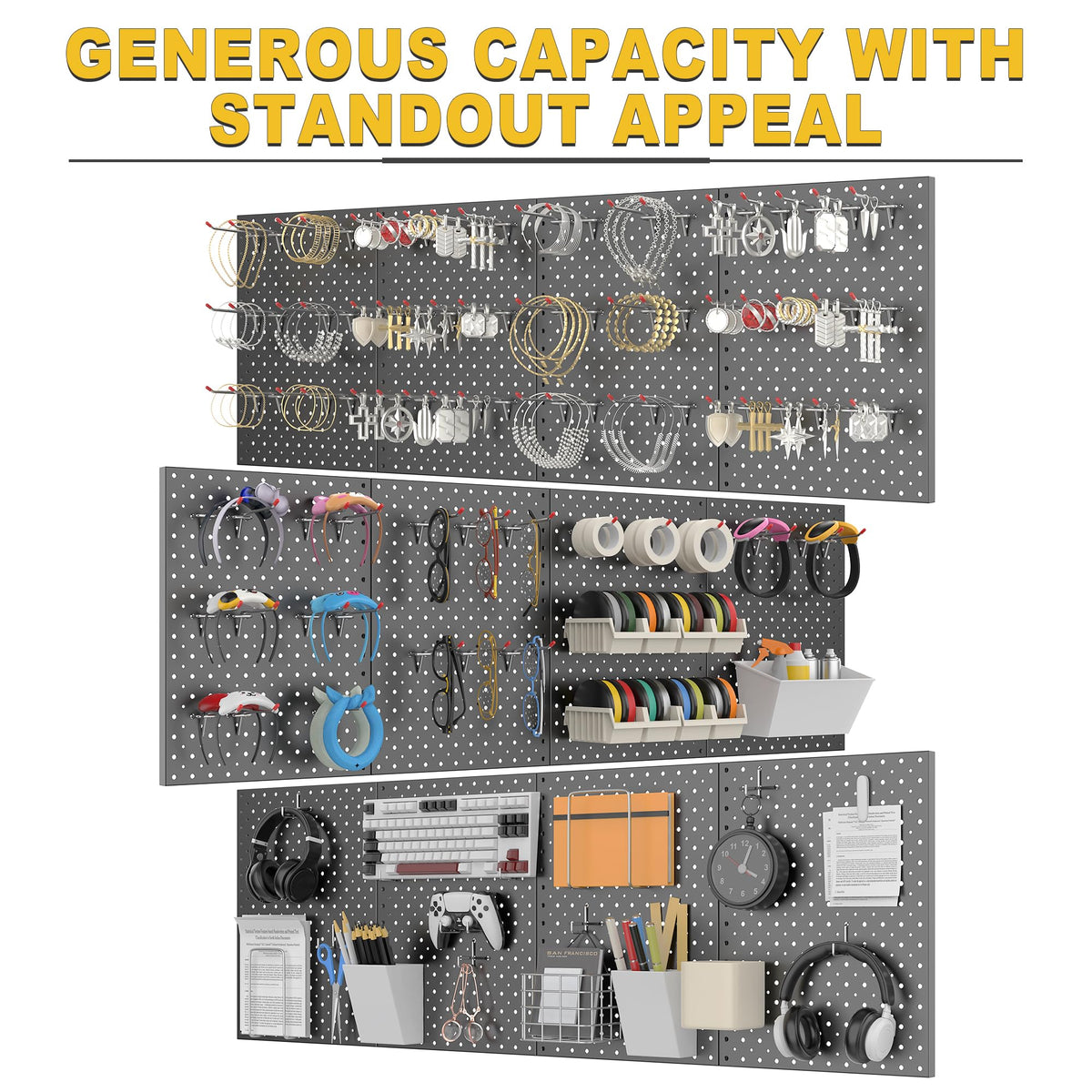 Ultrawall Pegboard Display Stand, Metal Tabletop Pegboard Display – alternate angle