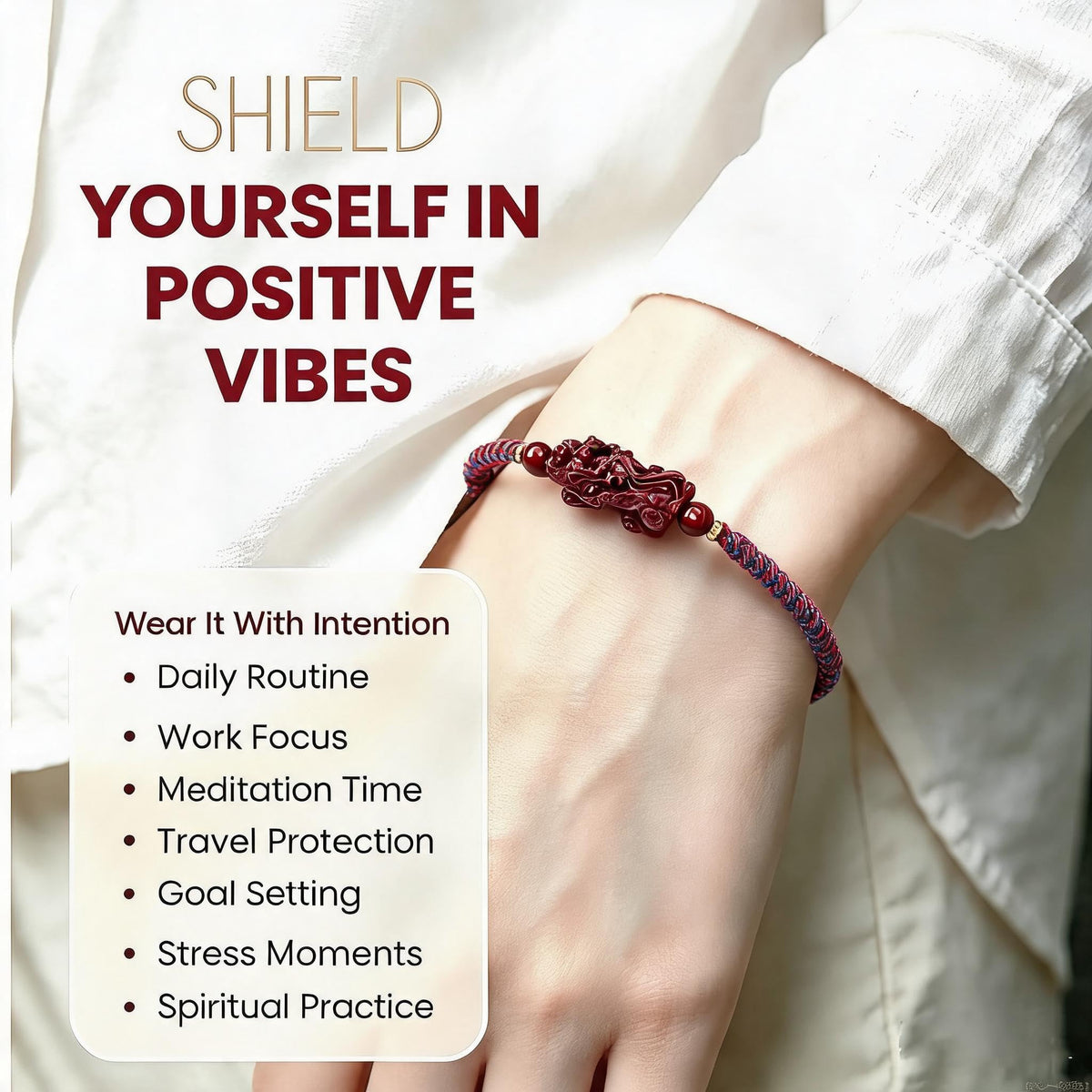 Ariovtfel Handmade Tibetan Red String Cinnabar Bracelet Wealth Sycee,Certificate – full view, size 7.1 Inches