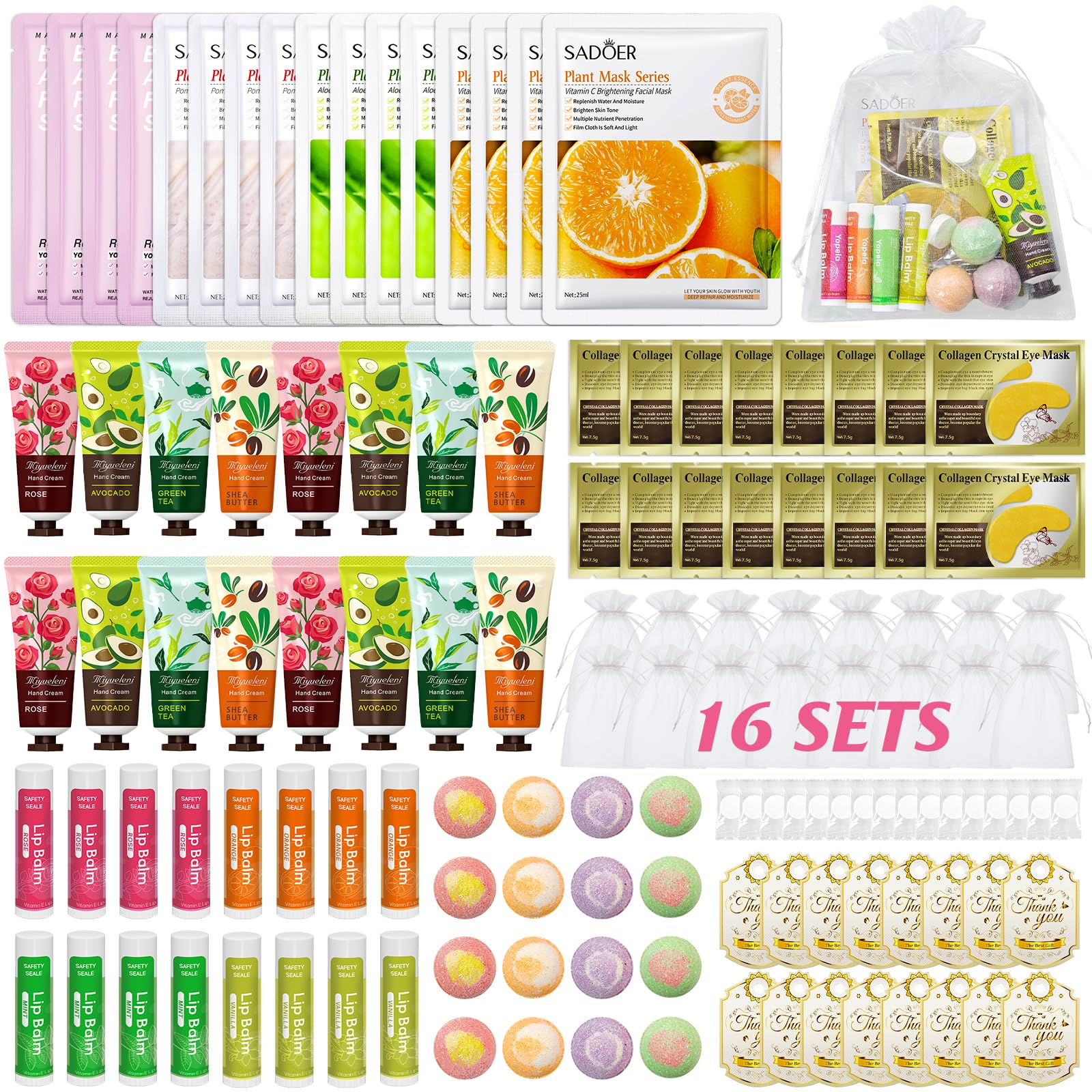 128 PCS Spa Party Supplies for Women, Spa Kit Include Lip - Product Imagery