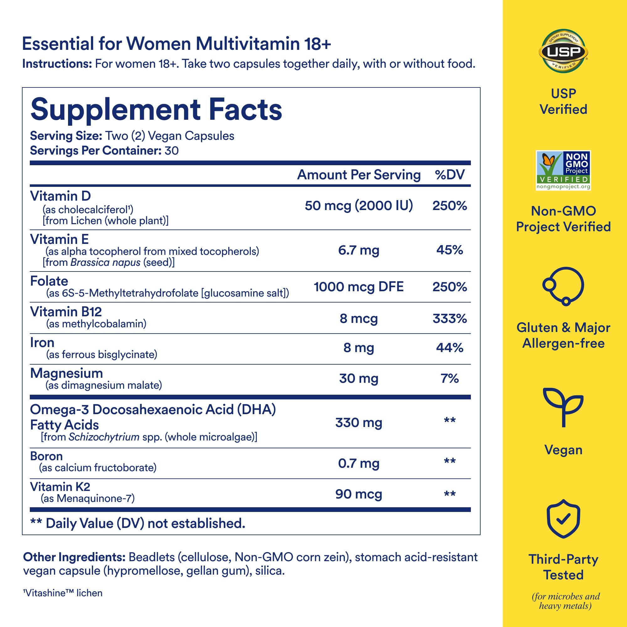 Ritual Women's 18+ Multivitamin USP Verified 60 Caps
