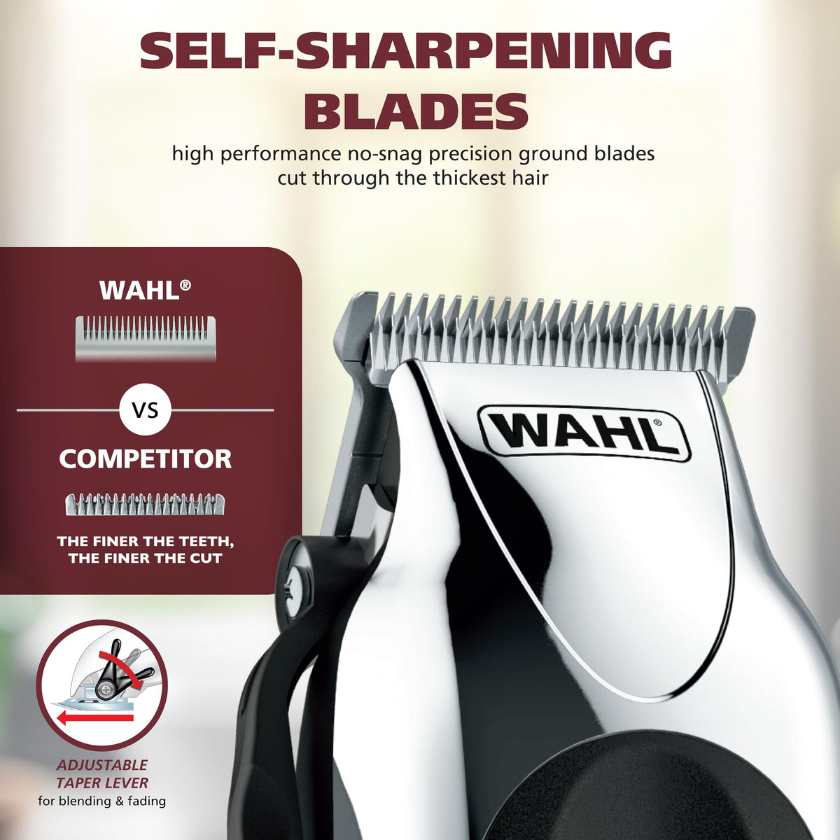Wahl Clipper USA Deluxe Corded Chrome Pro Complete Hair - Wahl Official Imagery - 4