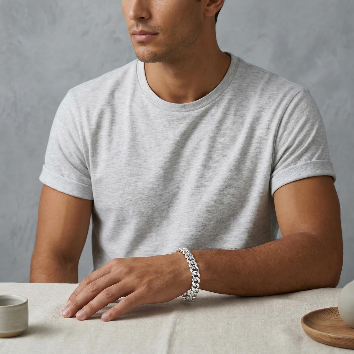 FTPWP S925 Sterling Silver Chain Bracelet for Men - 10mm Cuban Link – packaging and label