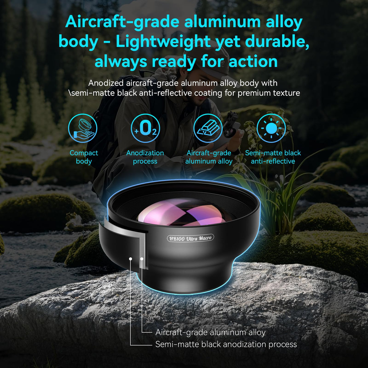 APEXEL 100Ultra Macro Lens - Enhanced Version Smartphone Lens for iPhone – full view