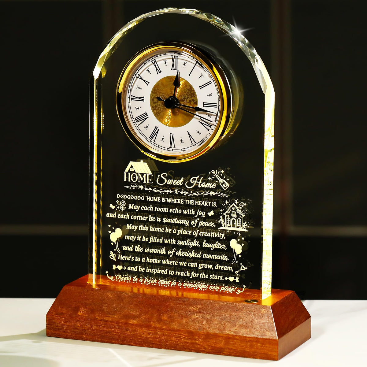 Arikyrist House Warming Gifts New Home Glass Clock New Home - Arikyrist Official Imagery - 2