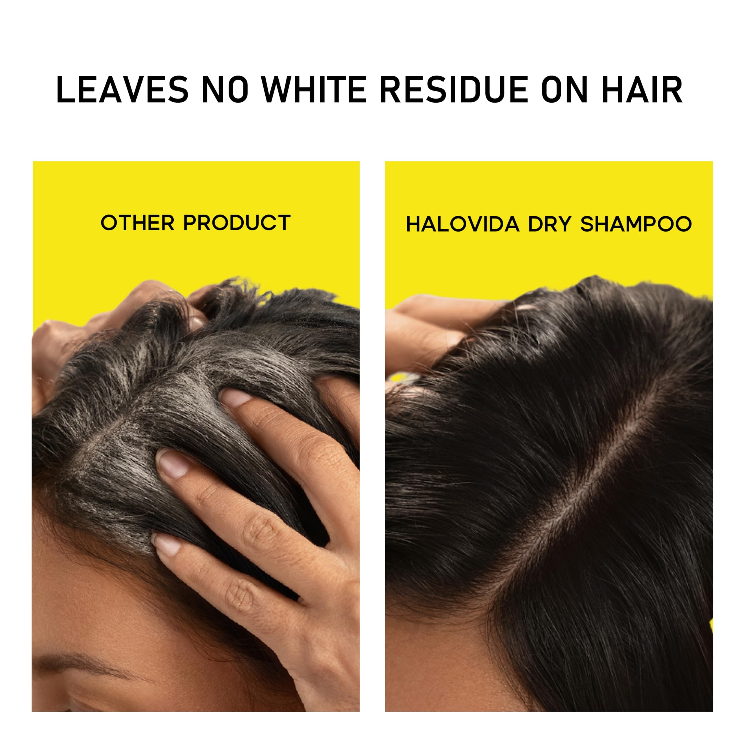 HALOVIDA Invisible Dry Shampoo 2-pack with instant oil control and volumizing effect, showcasing the aerosol cans.
