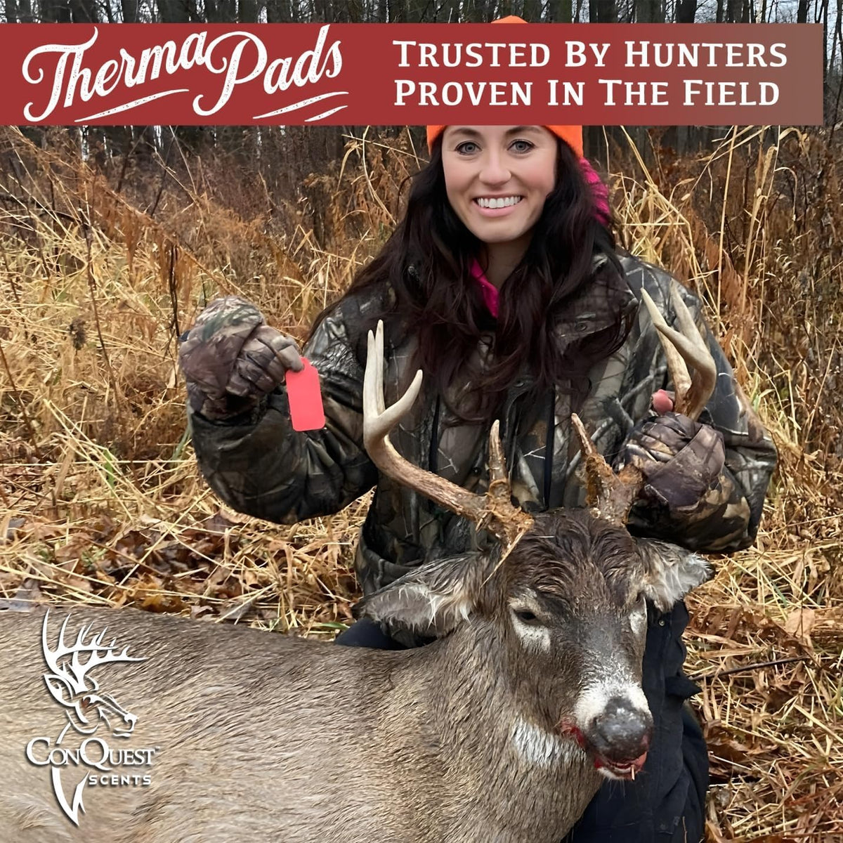 Conquest Scents ThermaPads, Deer Attractant, Hunting Scent Pads – close-up detail in Red