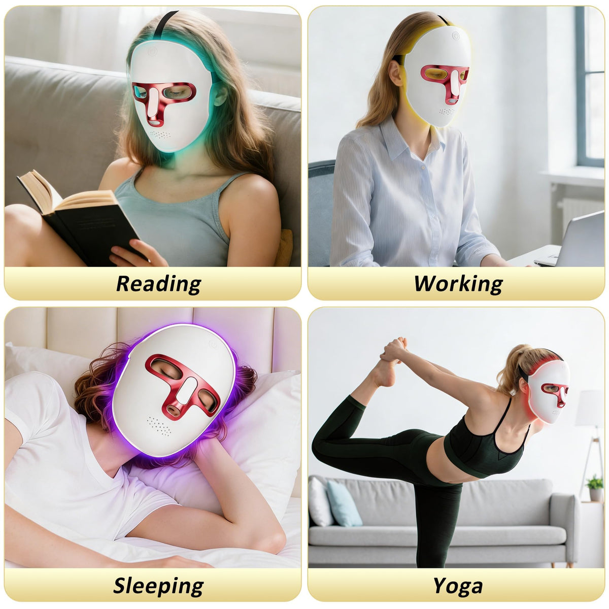 Red Light Therapy for Face LED Facial Mask Rechargeable - CAMLKE Official Imagery - 4