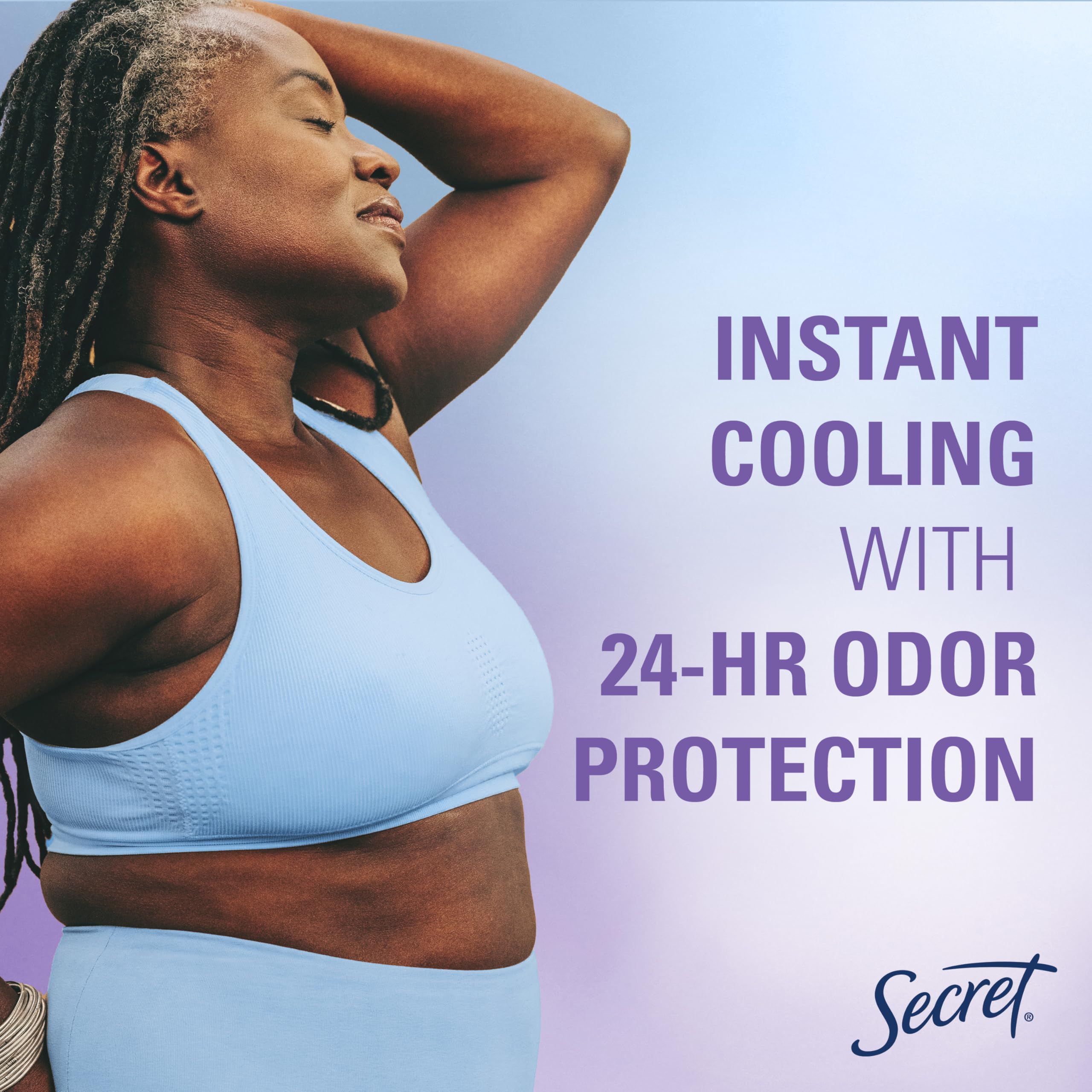 Secret Whole Body Cooling Deodorant Mist for Women, 5.2 fl oz, with a spray bottle and refreshing cooling effect.