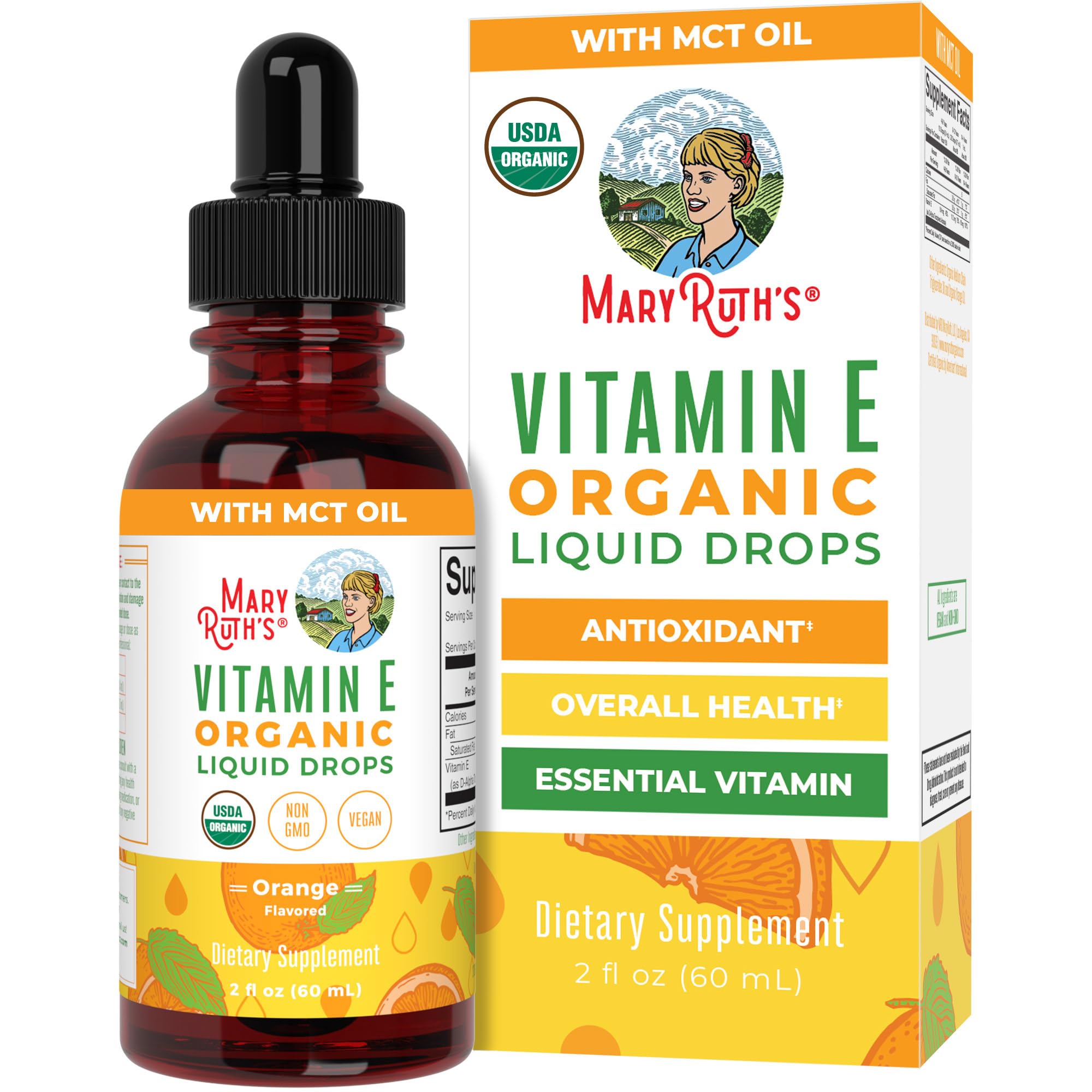 MaryRuth Organics USDA Vitamin E Liquid Drops 2 Month Supply | - Product Imagery