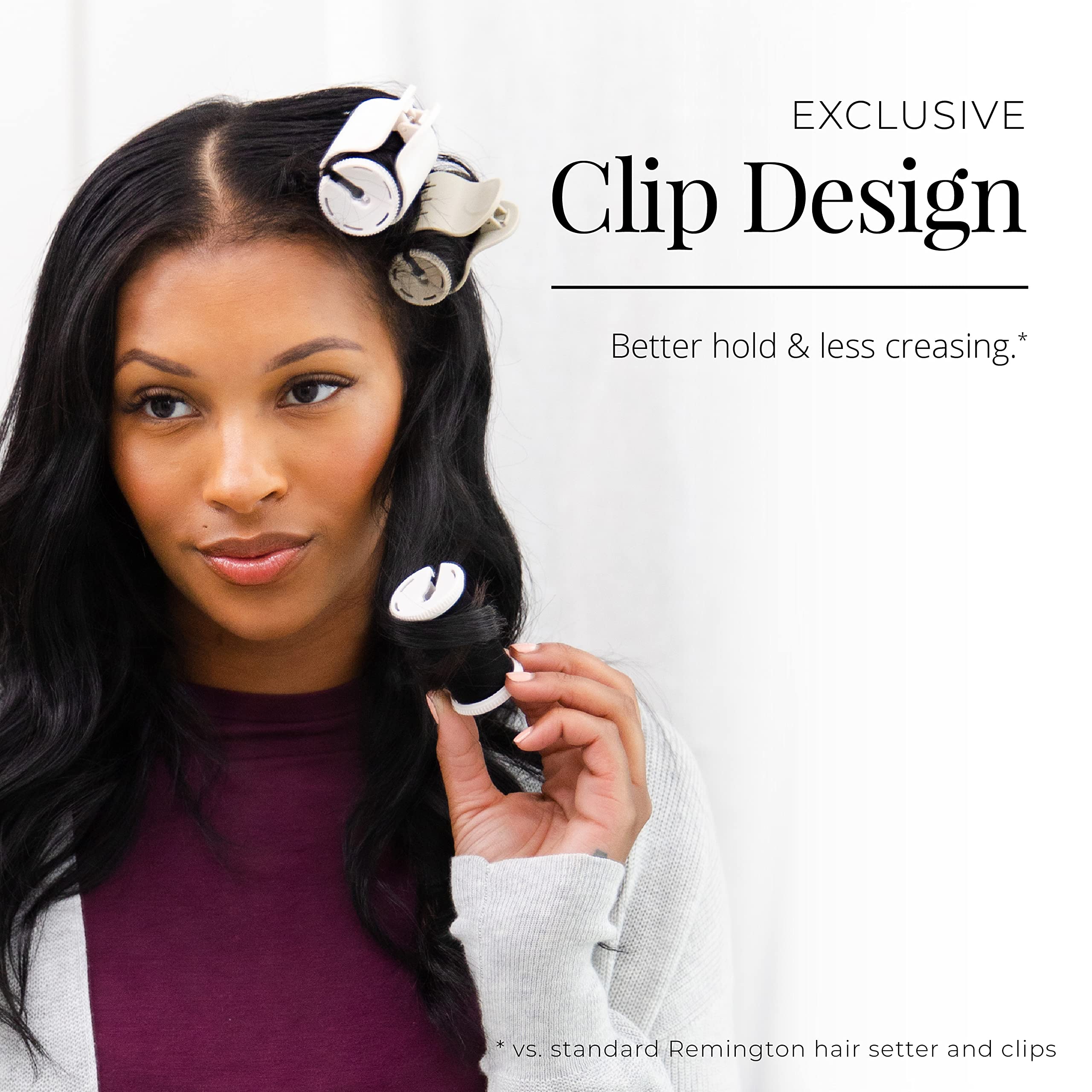 Remington Shine Therapy hot rollers set with 20 hair rollers in a variety of sizes for curling and styling hair.