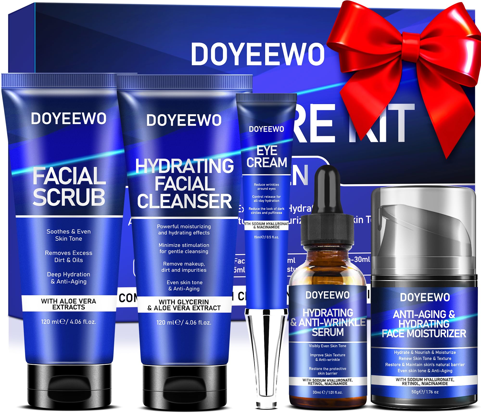Full Size Skin Care for Men, Hydrate, Firm, Wrinkle & Radiant - Product Imagery