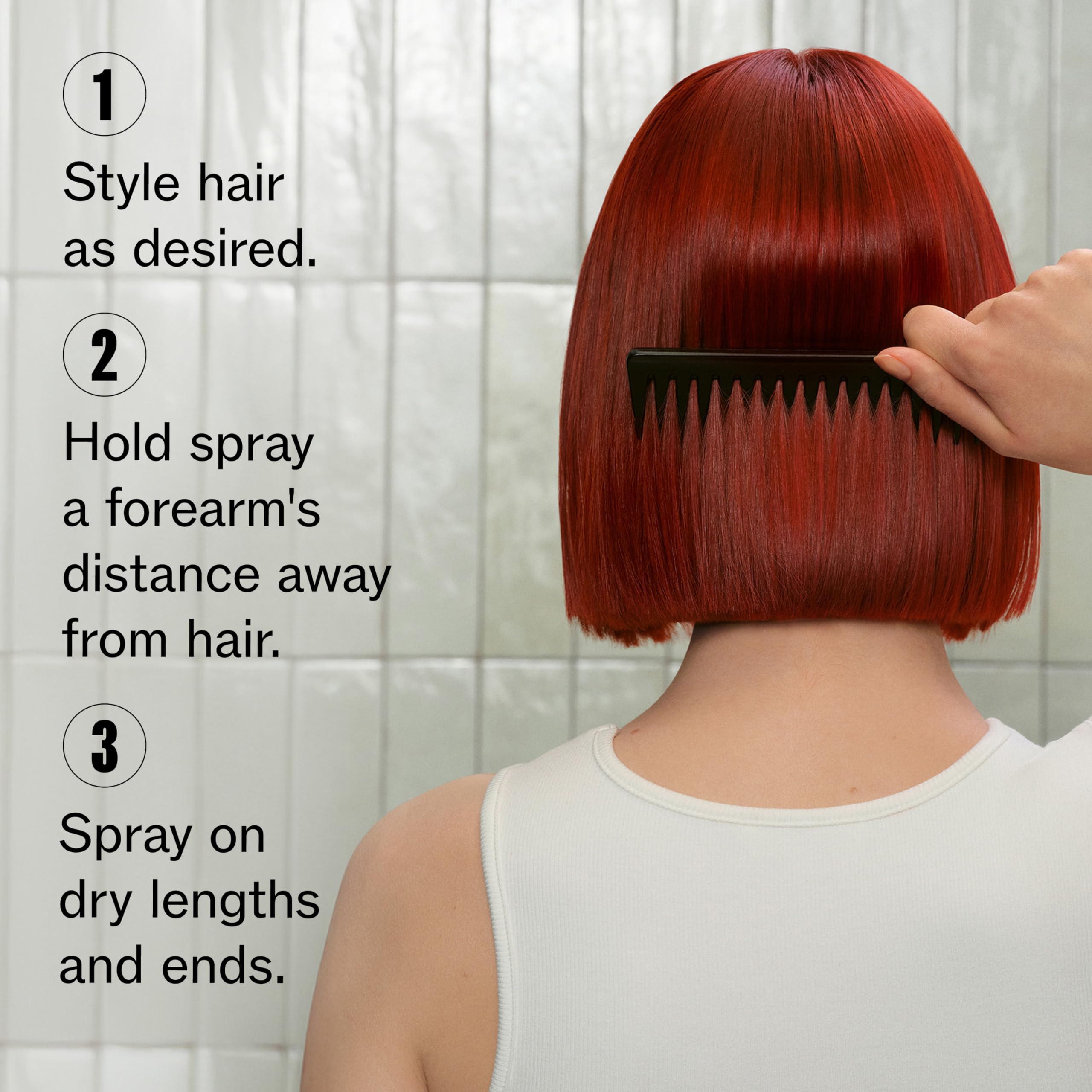 Wella Professionals Ultimate Color Shine Spray for smoother, shiny hair, featuring a sleek spray bottle and hair application.