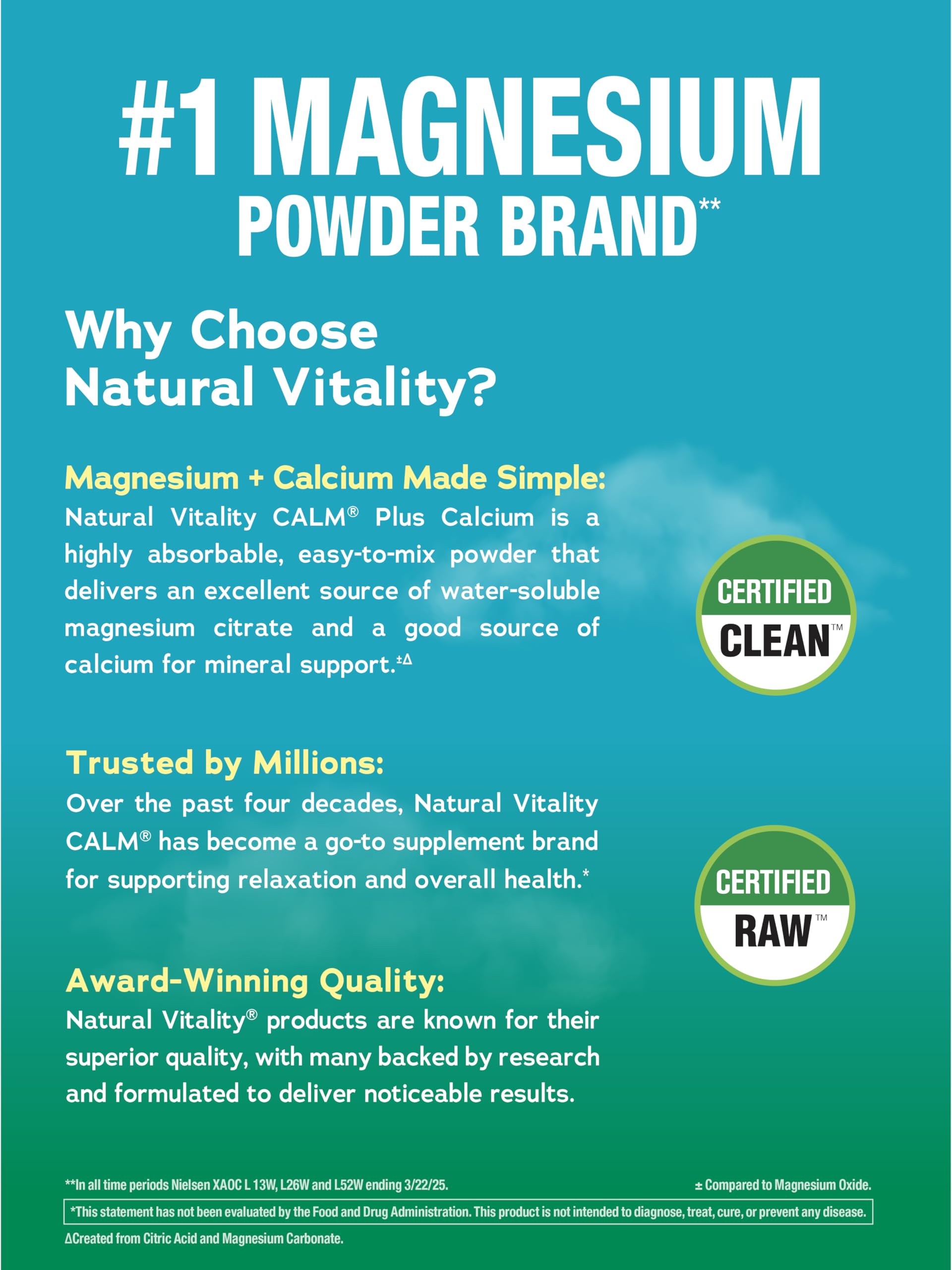 Natural Vitality Calm Magnesium & Calcium Powder