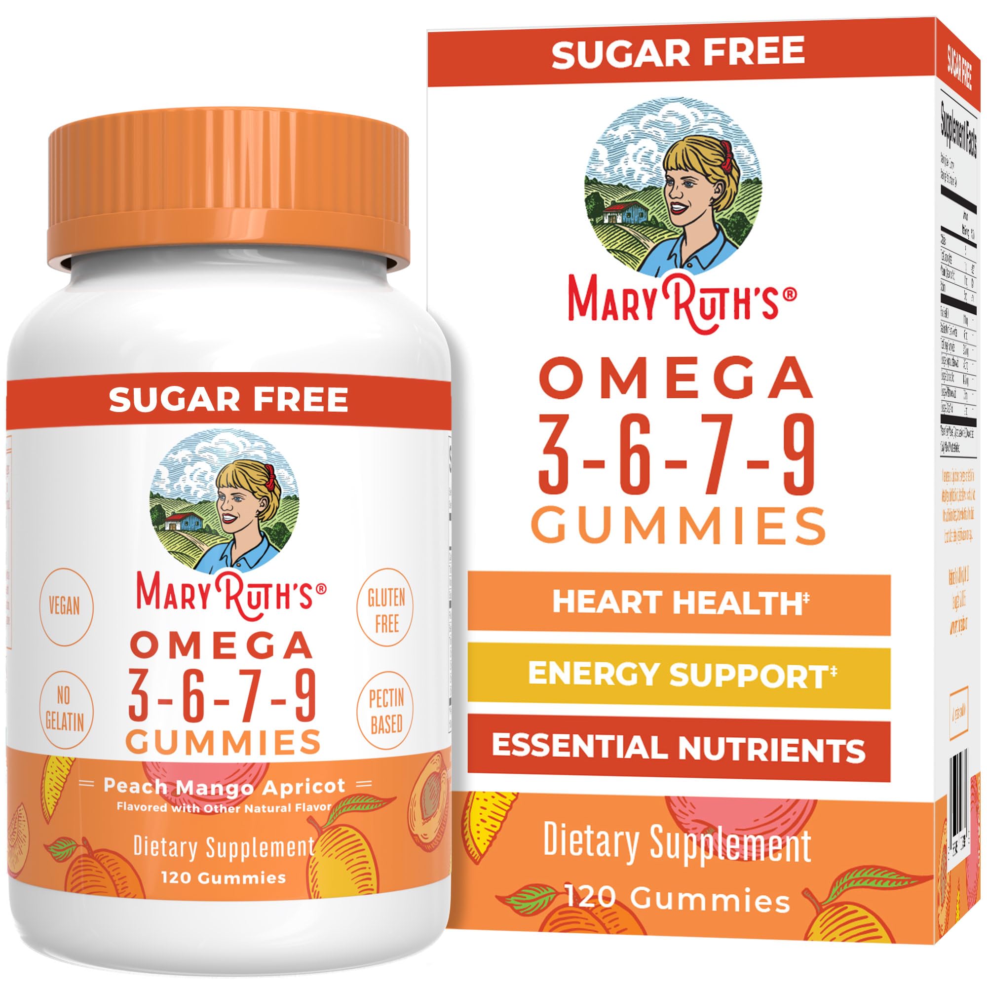 MaryRuth's Vegan Omega 3 6 7 9 Gummies, No Fish Taste, Up to 4 - Product Imagery