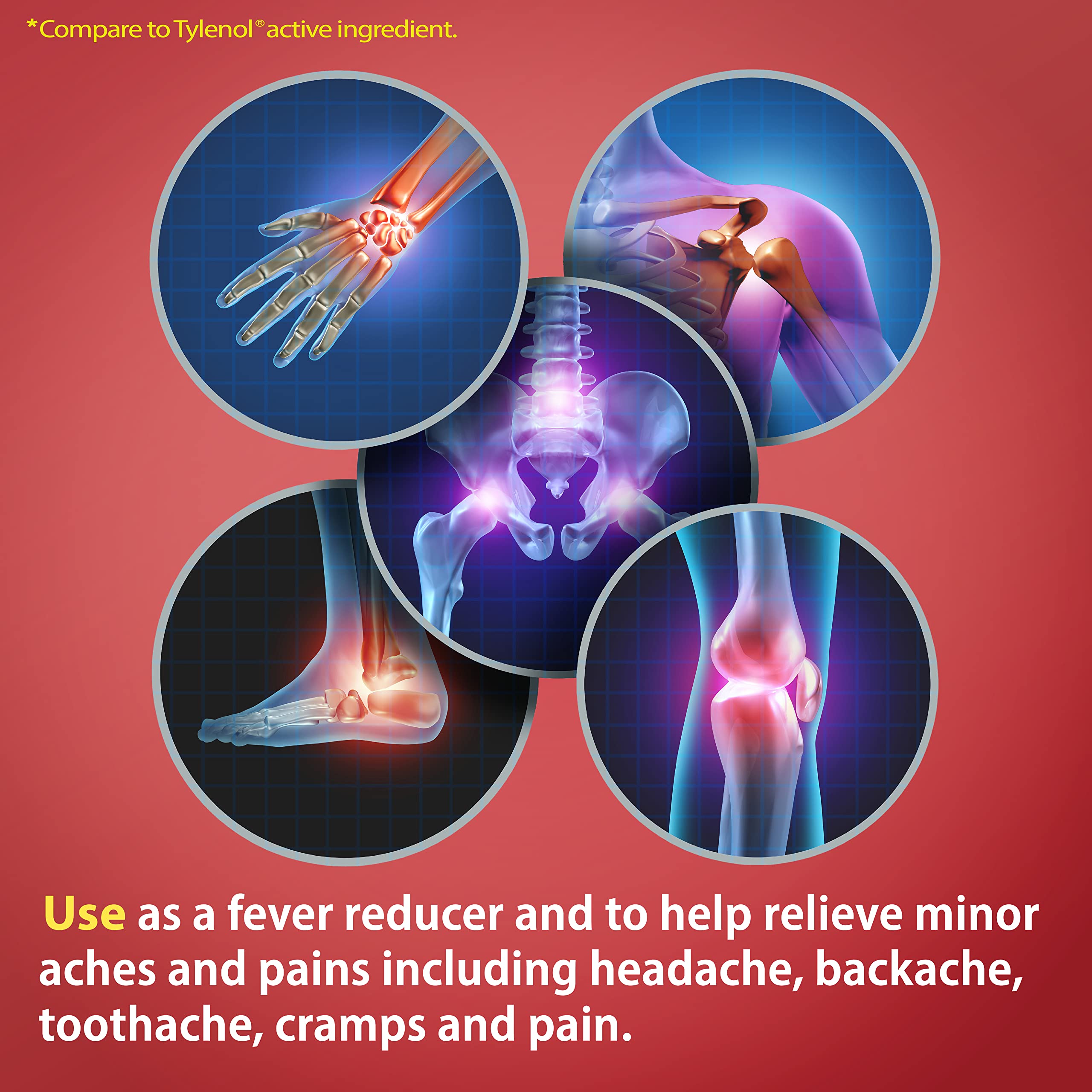 HealthA2Z® Extra Strength Pain Relief, Acetaminophen 500mg, 500 Count