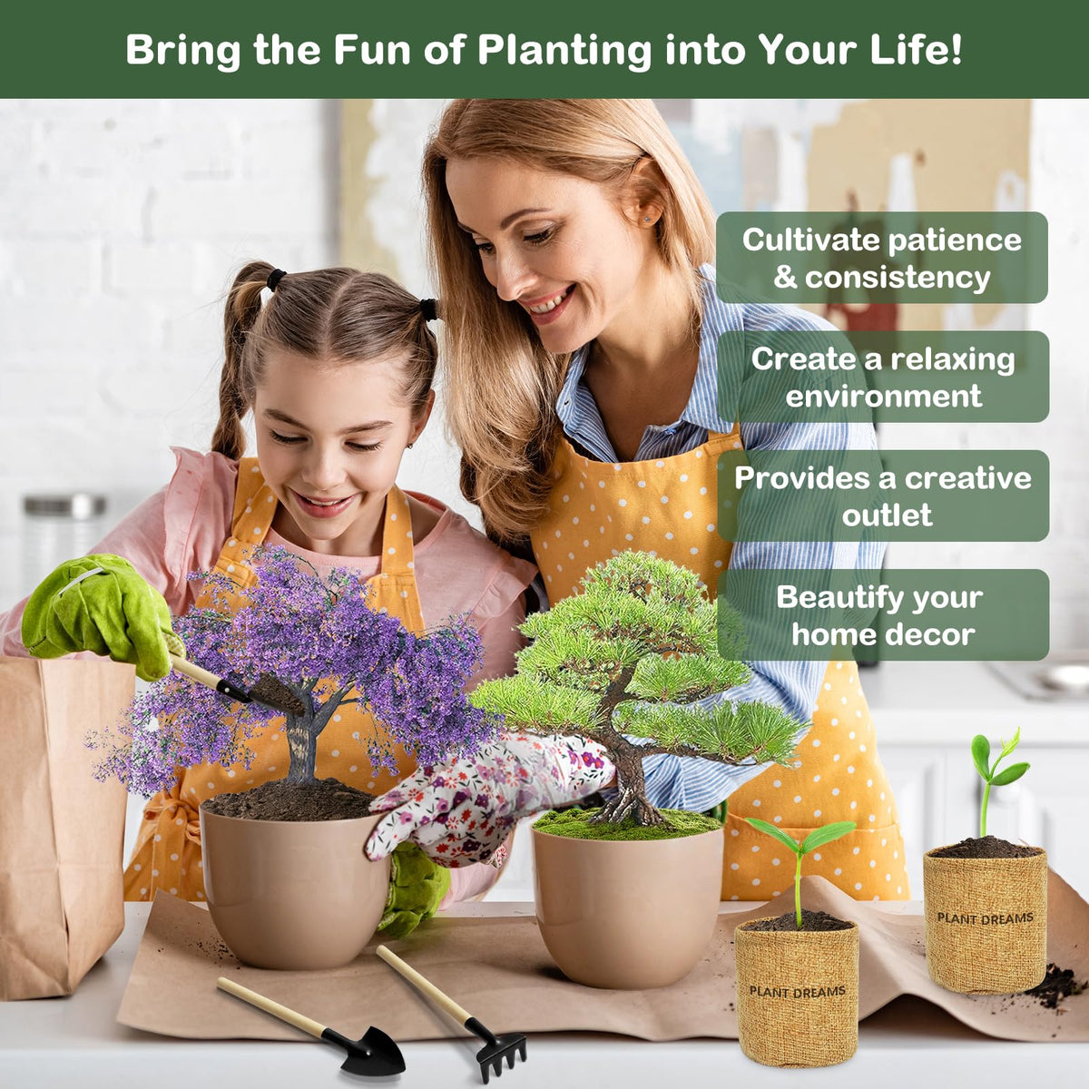 Bonsai Tree Kit Complete Bonsai Starter Growing Kit - LUOJIBIE Official Imagery - 7