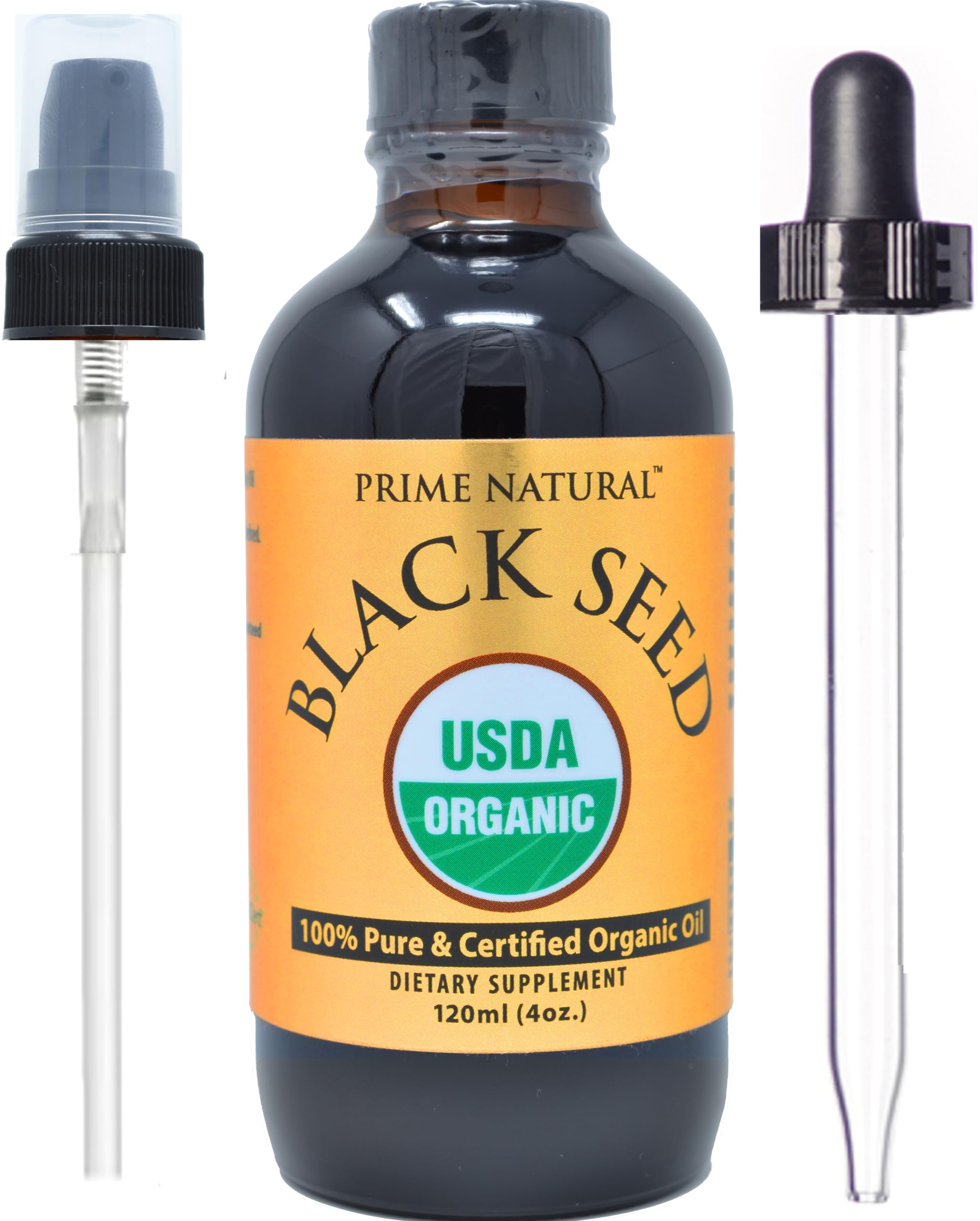 Prime Natural Organic Black Seed Oil Cold Pressed Cumin Seed Oil 4oz