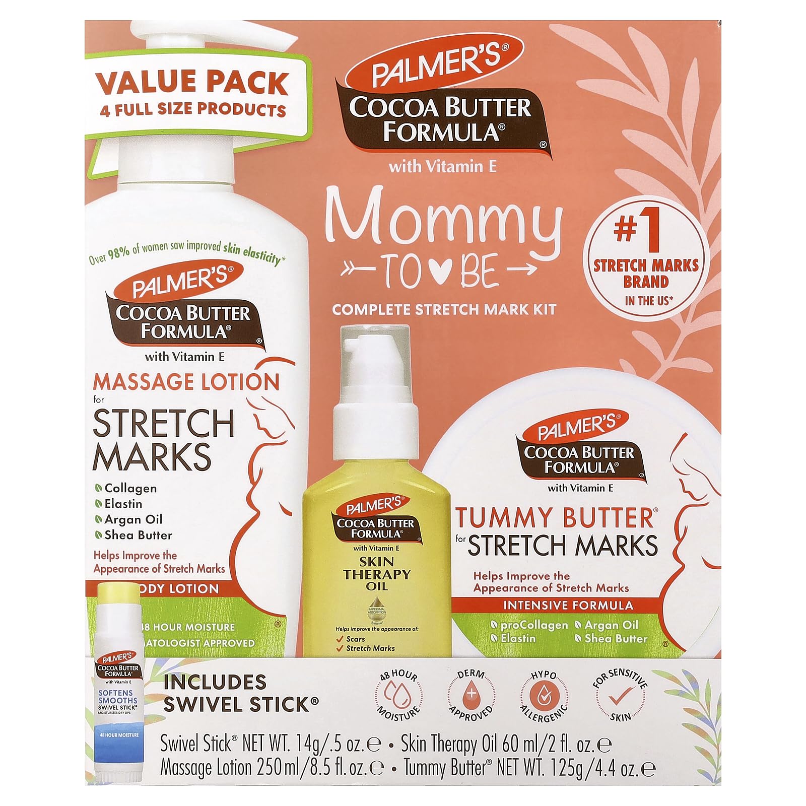 Palmer's Pregnancy Essentials Skin Care Kit, Cocoa Butter Formula (4 Piece)
