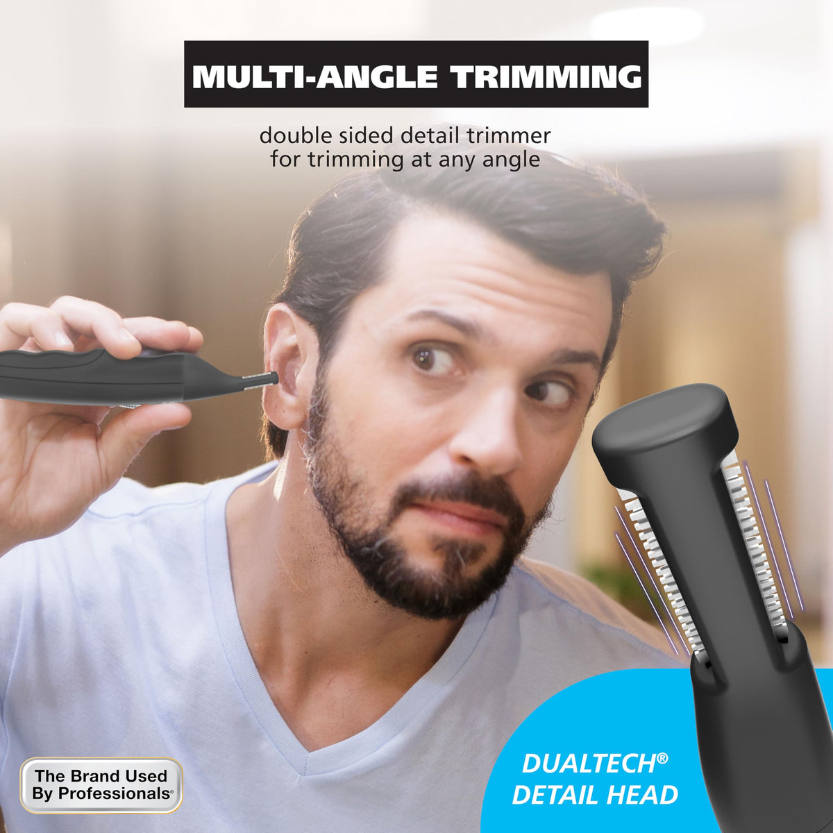 Wahl Pro Series Rechargeable Dual Sided Eyebrow, Ear & Nose Hair Trimmer – full view