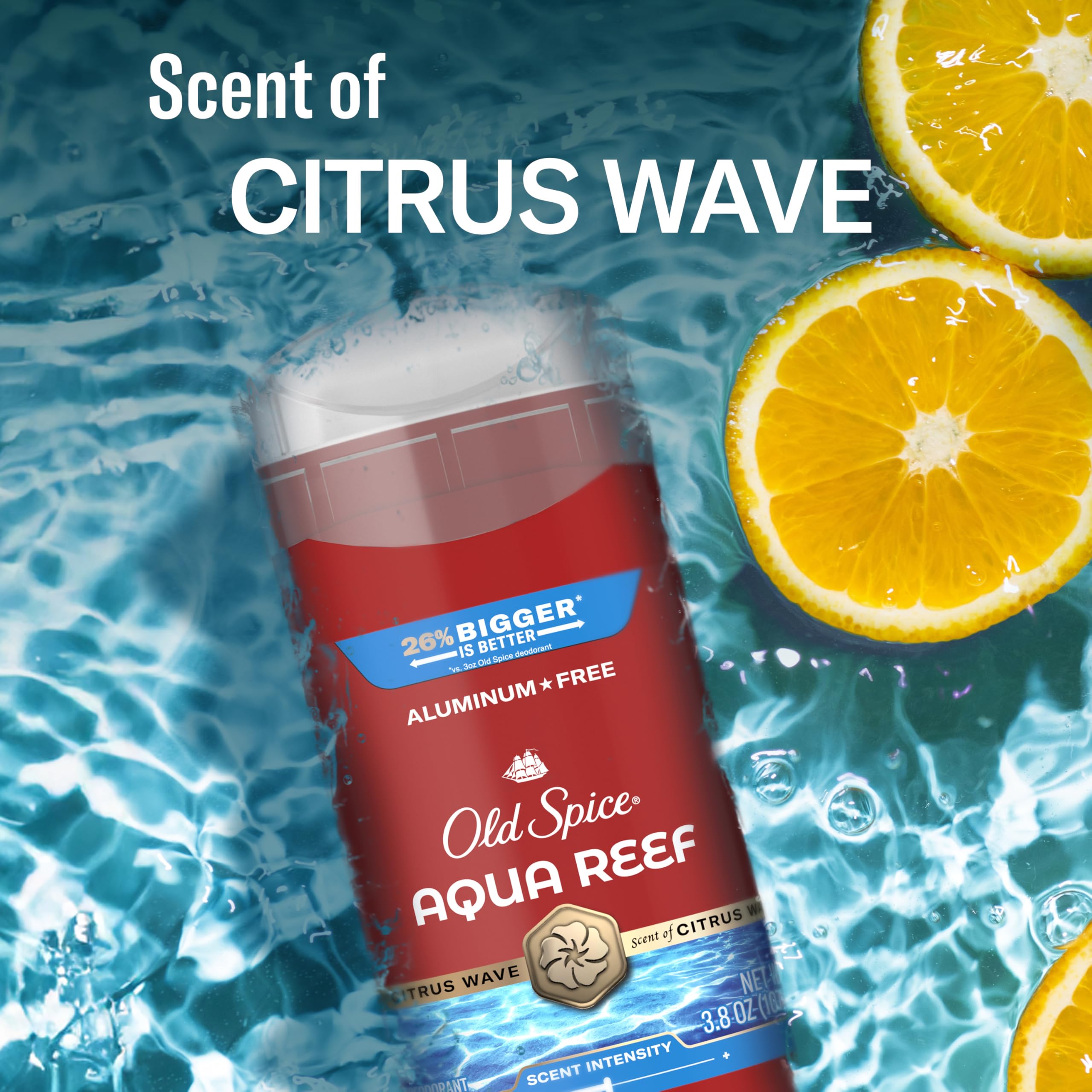 Old Spice Aluminum Free Deodorant for Men, 24/7 Odor Protection, 24/7 Freshness & Lasting Scent, Aqua Reef with Cypress Scent, 3.8 oz (Pack of 3)