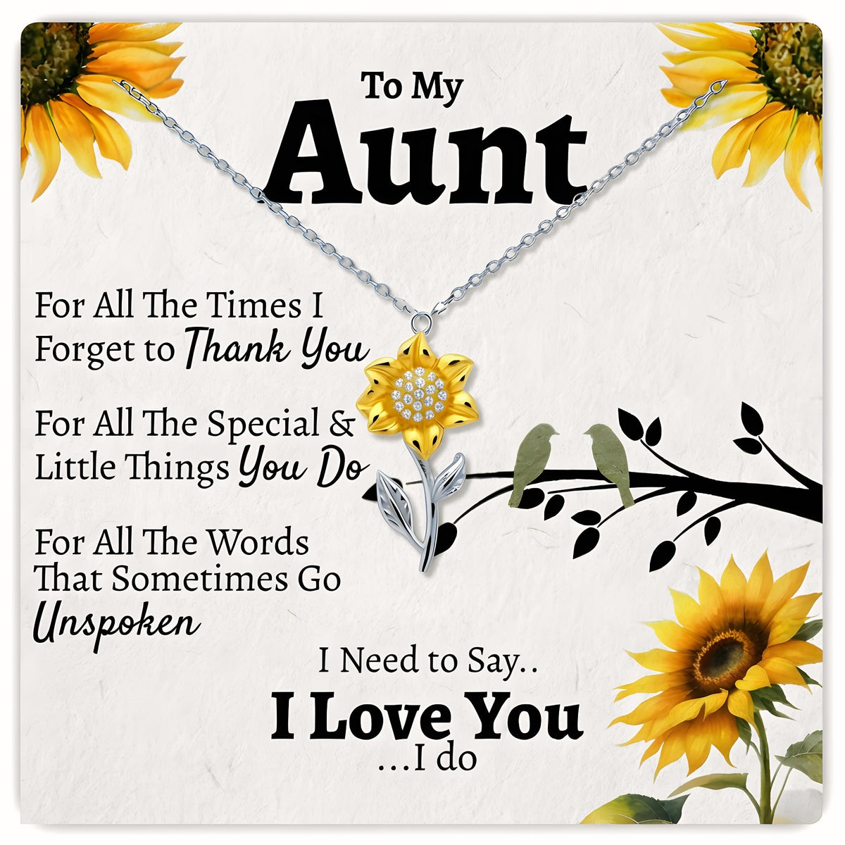 Love You This Much To My Aunt Sunflower Necklace - Love You This Much Official Imagery - 2