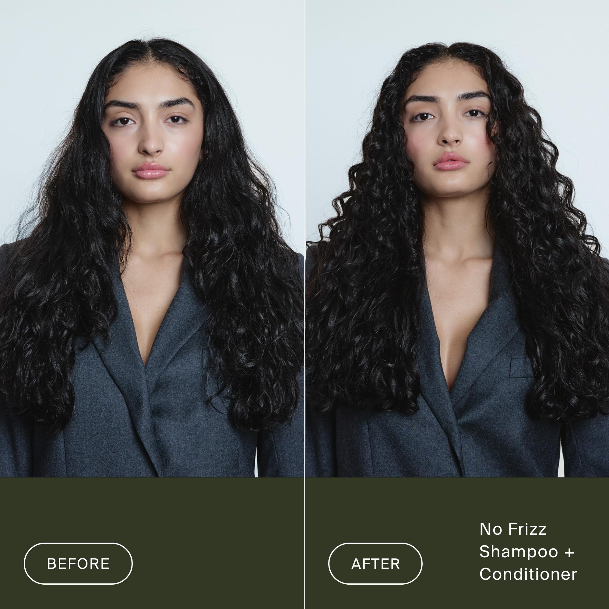Living Proof No Frizz Shampoo for all hair types, 24 oz bottle, with a sleek design and clear label visible in the image.