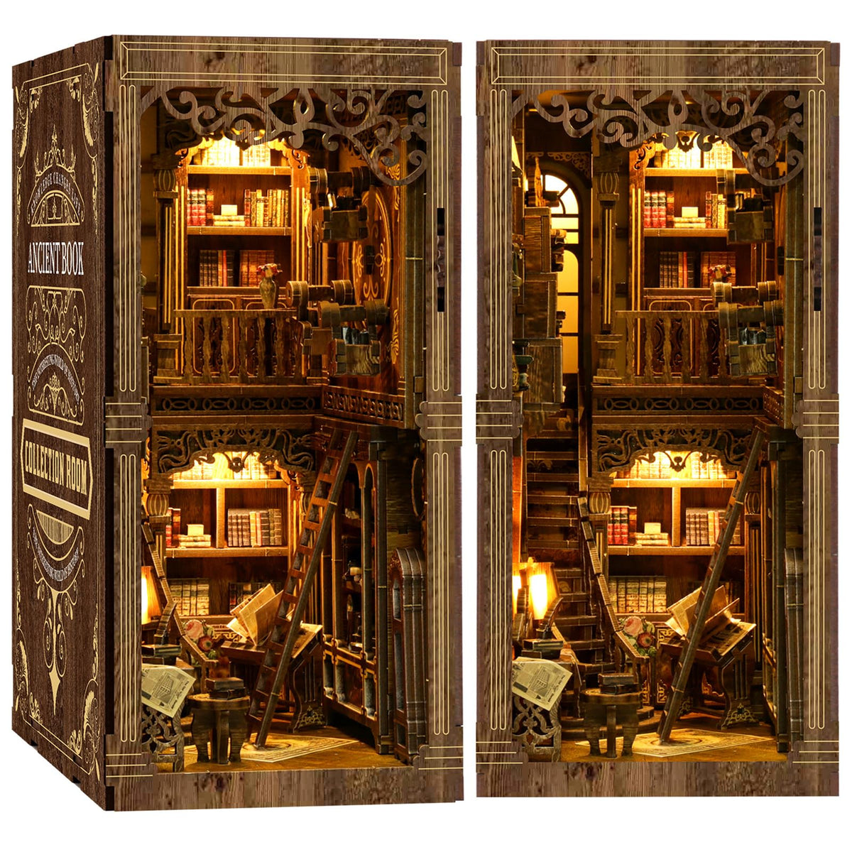 Book Nook Kit Library Booknook Kit Dollhouse Bookshelf - ISSEVE Official Imagery - 2