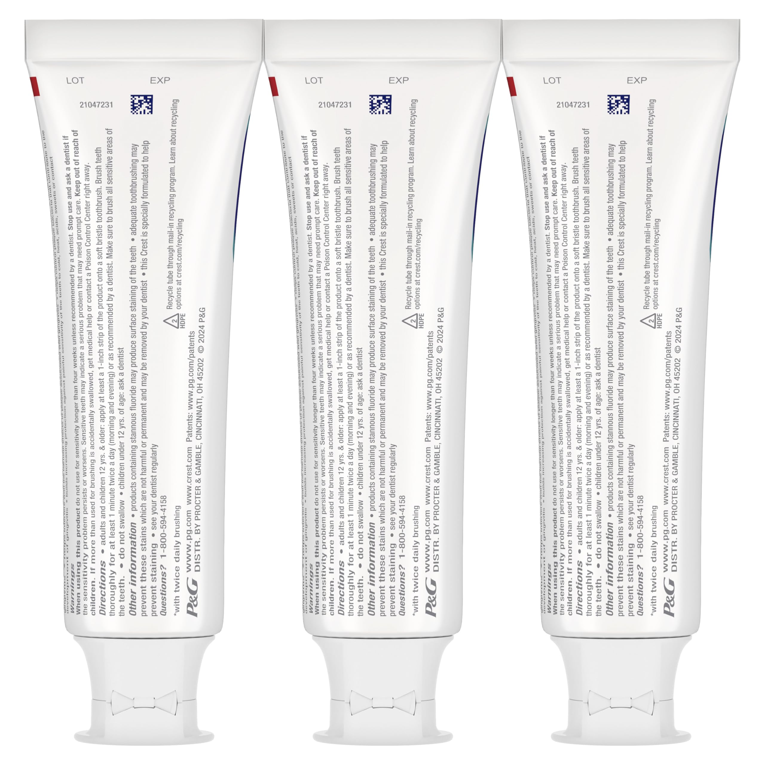 Crest Pro-Health Gum Detoxify Plus Toothpaste 4.5 oz Pack of 3 - Antibacterial Fluoride Toothpaste, Sensitivity Protection, Whitens Teeth, Anticavity, Plaque Control