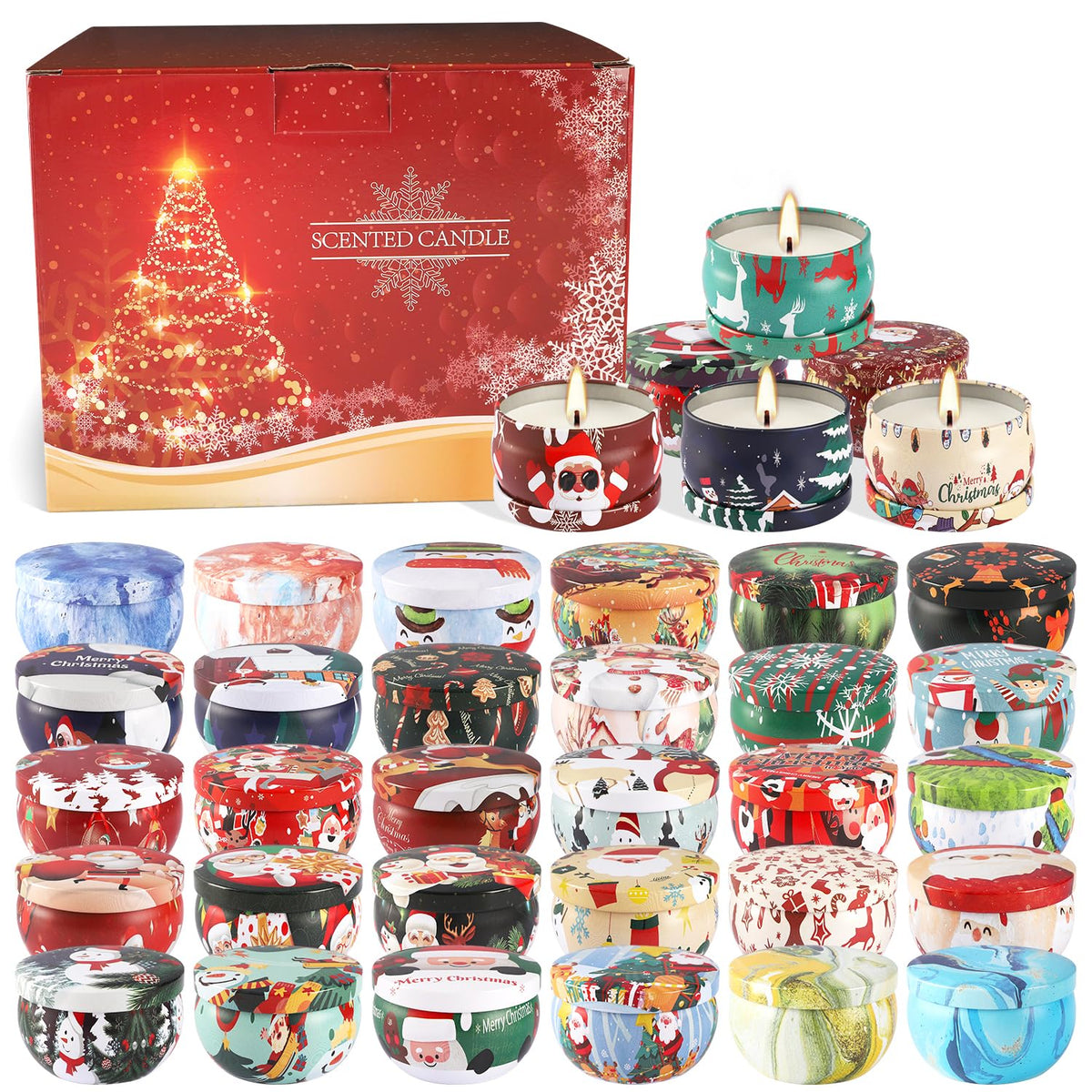 YOROXRG 36 Pack Christmas Scented Candles Gift Set 2 5oz - YOROXRG Official Imagery - 4