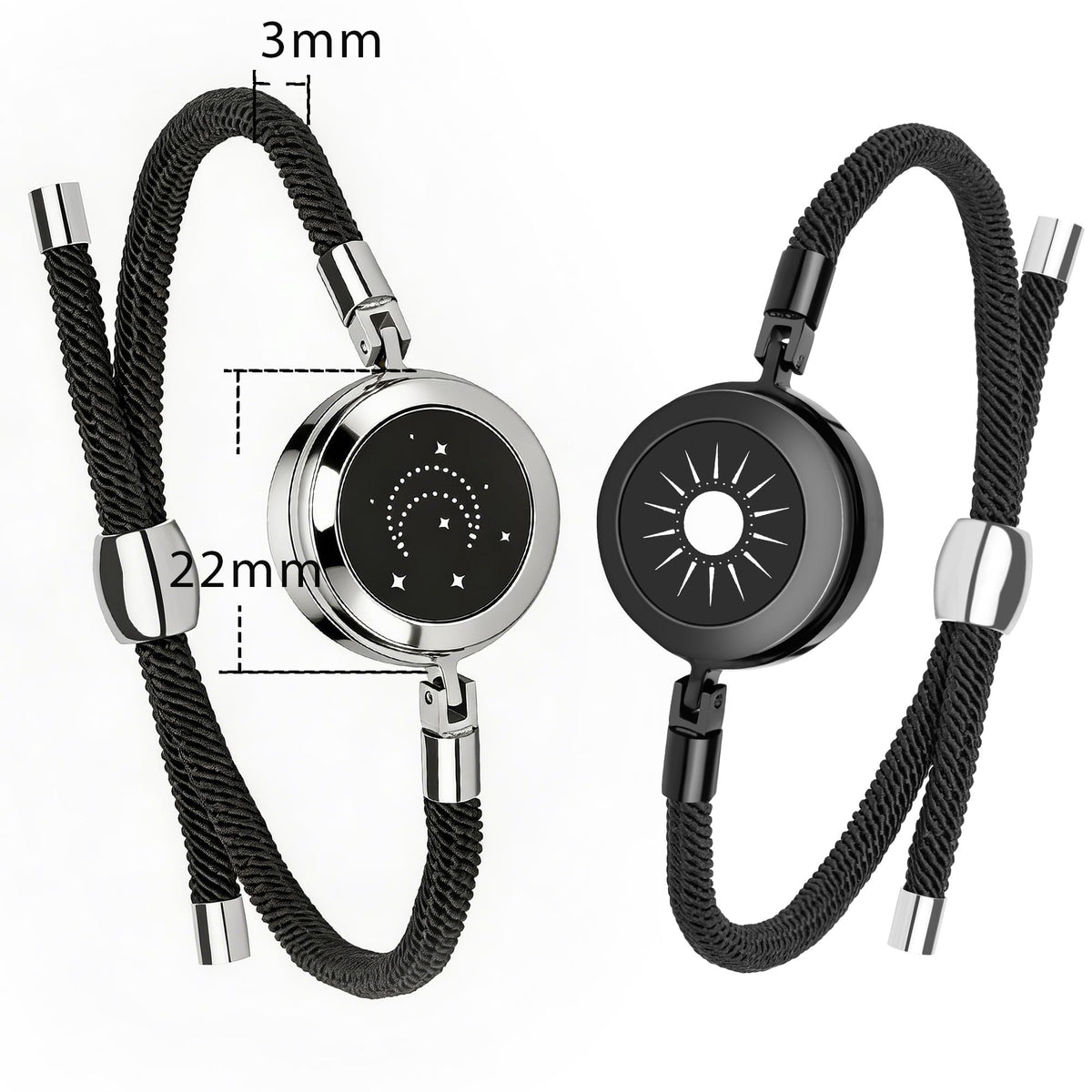 EAOYAO Long Distance Touch Bracelets, Vibration & Light up Remote Smart Matching Couples Bracelet for Couple Long Distan